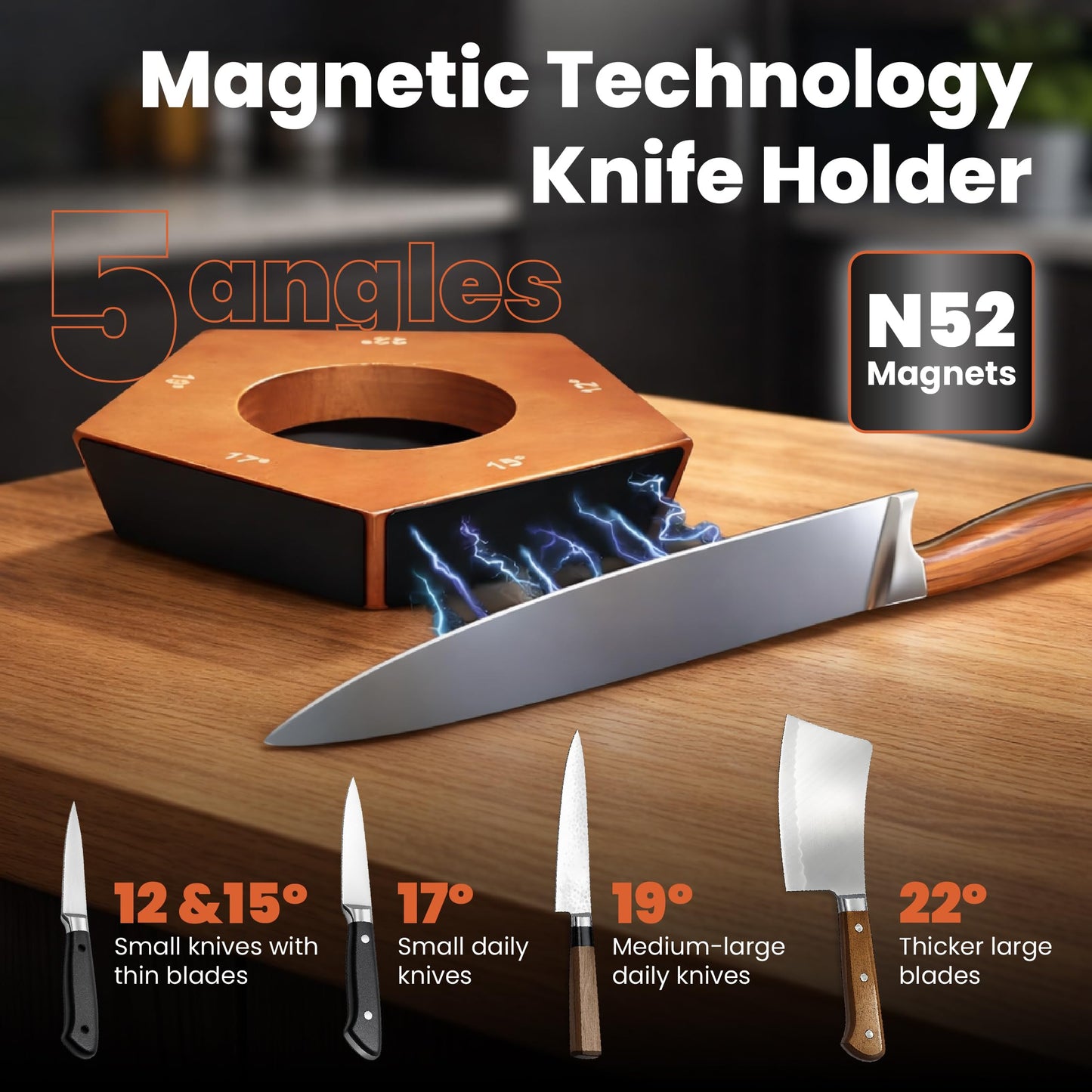 Rolling Knife Sharpener Kit, Magnetic 5-Angle Base Knife Sharpener with 4 Diamond & Ceramic Discs, Cut-Resistant Gloves Included, Knife Sharpener for Kitchen Made Easy Chef & Pocket Knives
