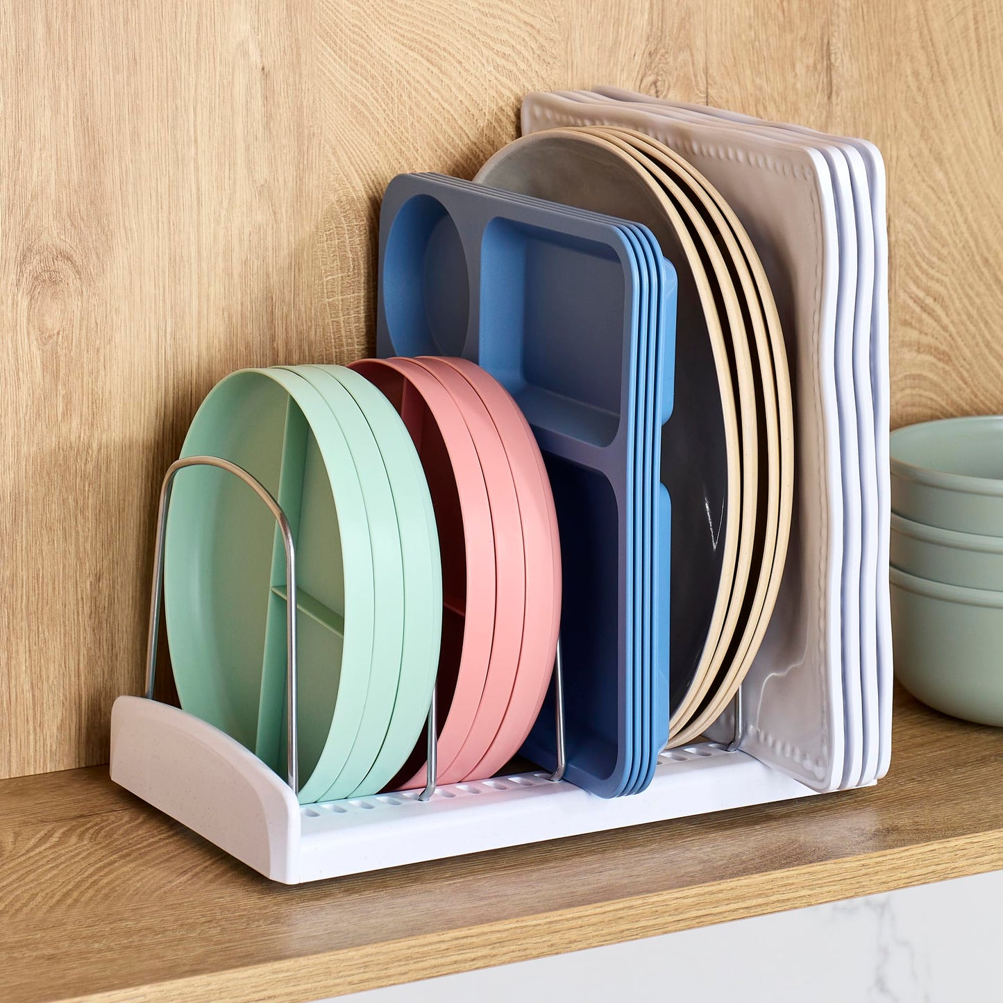 YouCopia StoreMore Adjustable Bakeware Rack with Steel Wires, Cookie Sheet Baking Pan and Tray Organizer for Kitchen Cabinet and Pantry Storage, Premium Edition