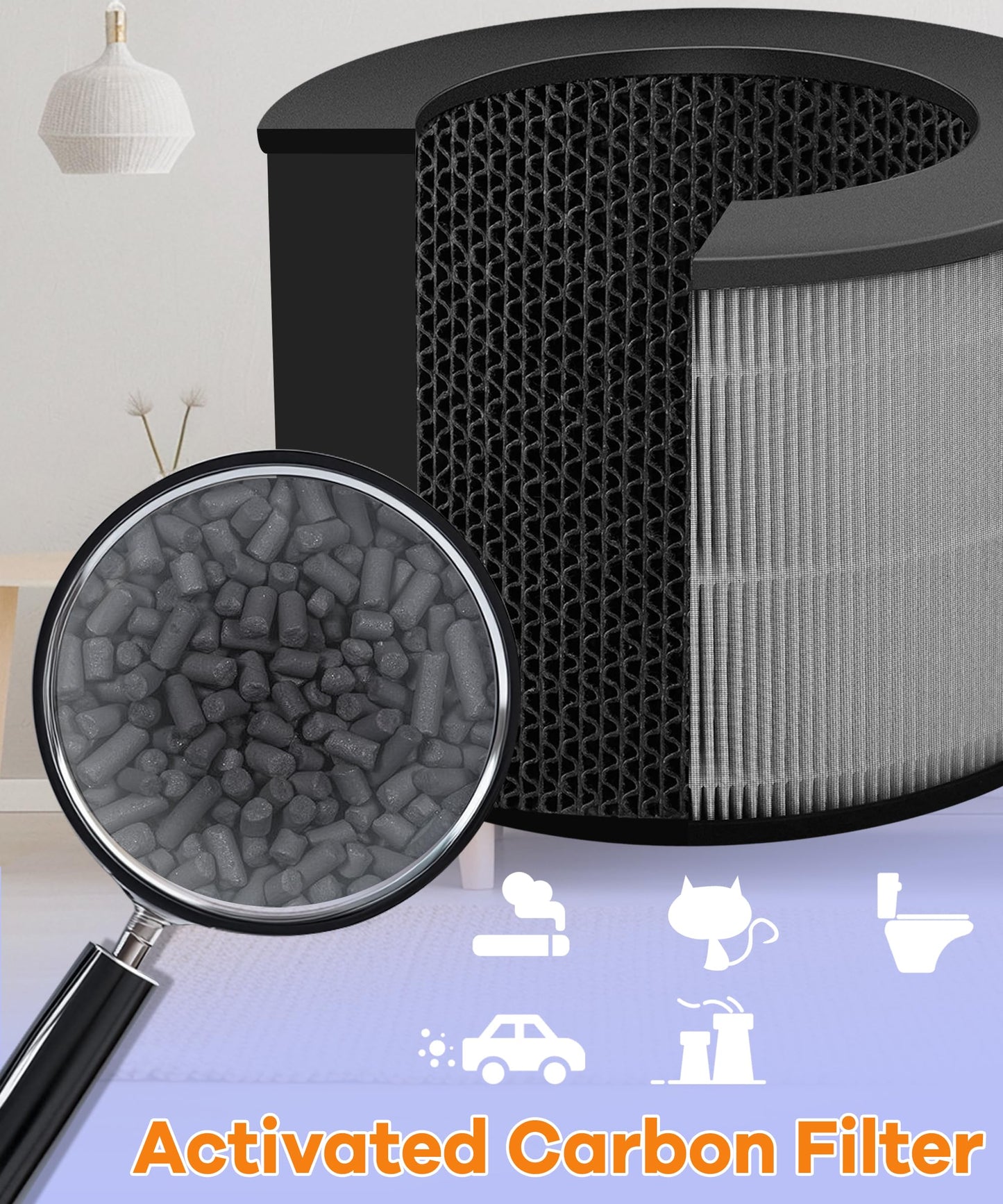 Popurure U9C Filter Replacement Compatible with LG PuriCare AeroTower Fan, for U9CV1C / U9CV2B / U9CS1C Air Purifier Filter, 3-in-1 Filter and Activated Carbon Filter (1 Pack)