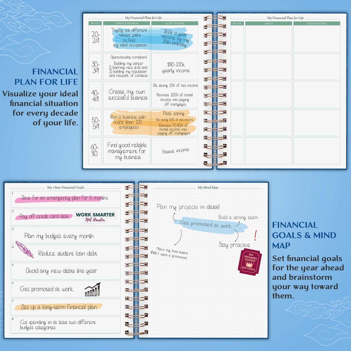 Legend Budget Planner & Monthly Bill Organizer with Pockets – Home Finance & Expense Tracker – Notebook for Household Budgeting (Mystic Blue)
