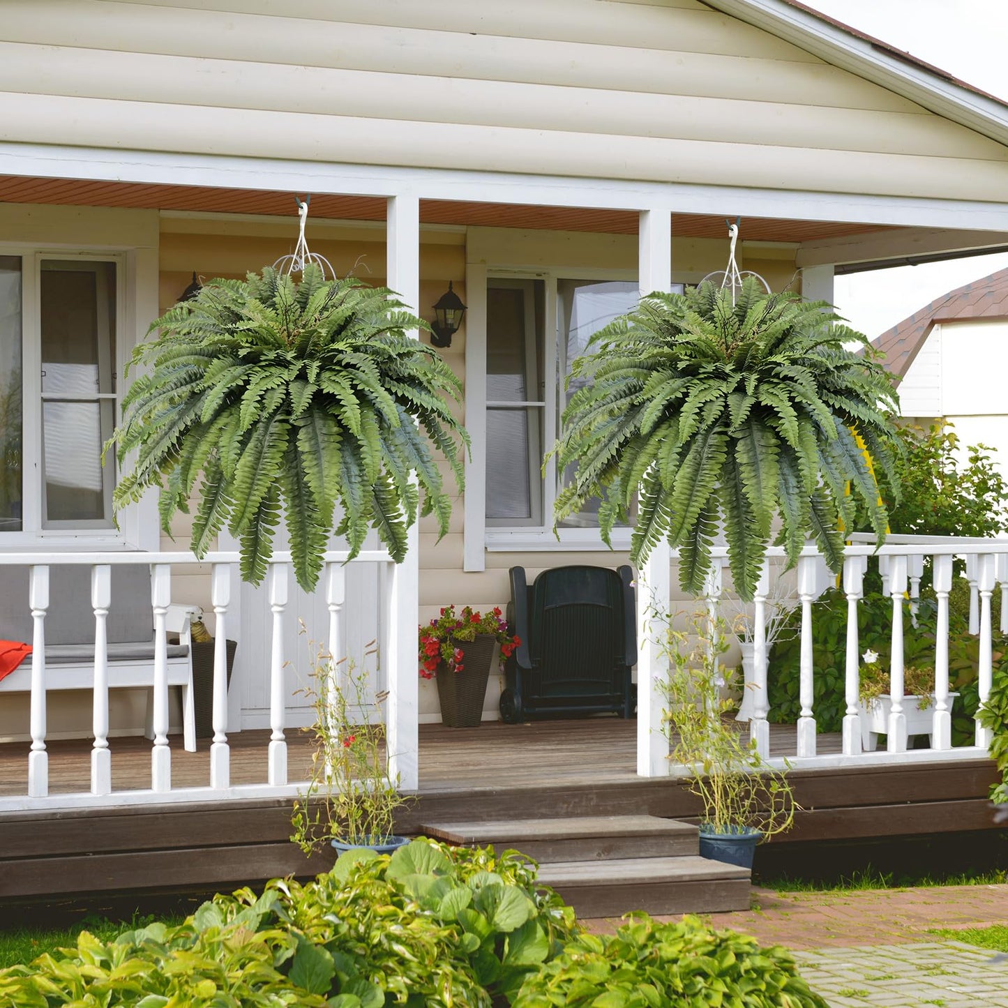 Galebeiren 50" Fake Ferns Artificial Plants Large, 98 Fronds Artificial Ferns for Outdoors and Indoors, Suitable for Planter Garden Porch Office Decor