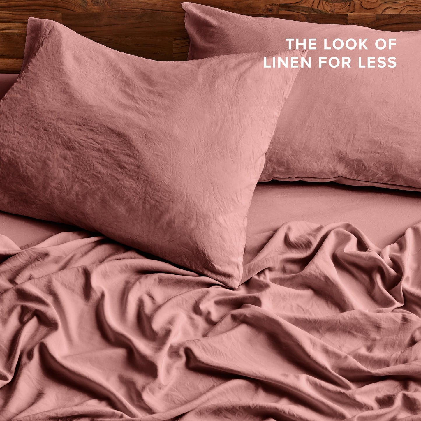 Bare Home Queen Sheet Set - Luxury 1800 Ultra-Soft Stonewashed Microfiber - Brushed - Deep Pockets - Easy Fit - Breathable Bedding - Sheet Sets & Pillowcases (Queen, Dusty Rose)