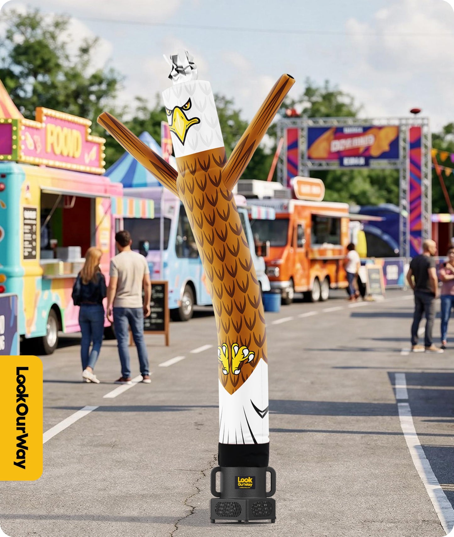 LookOurWay Air Dancers Wacky Waving Inflatable Tube Man Attachment - 6 Feet Tall Advertising Air Dancer Waving Man Inflatable Tube Guy - Blower Not Included - Eagle