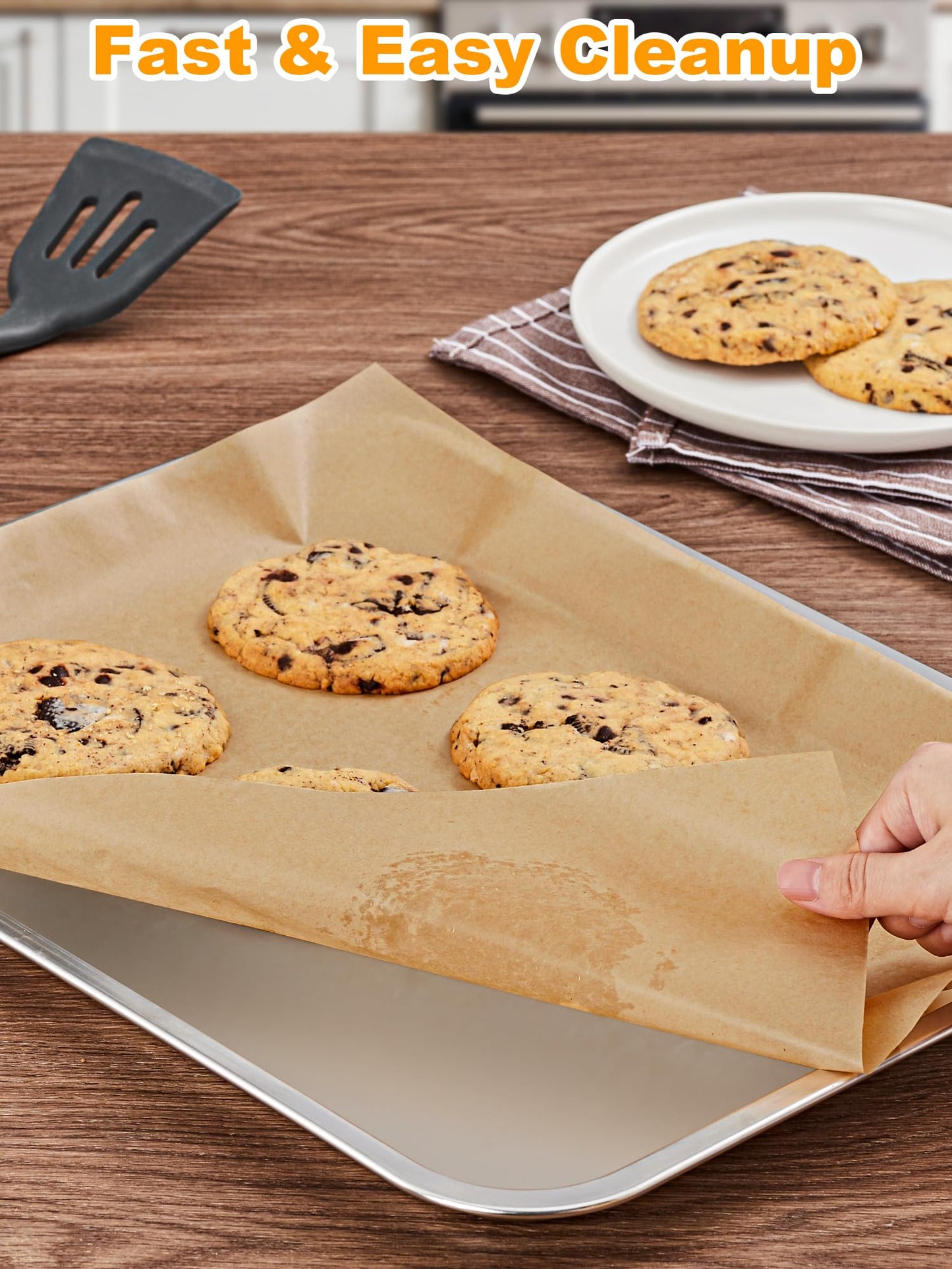SMARTAKE 200 Pcs Parchment Paper Baking Sheets, 13x18 Inches Non-Stick Precut Baking Parchment, for Baking Grilling Steaming Bread Cup Cake Cookie and More (Unbleached)