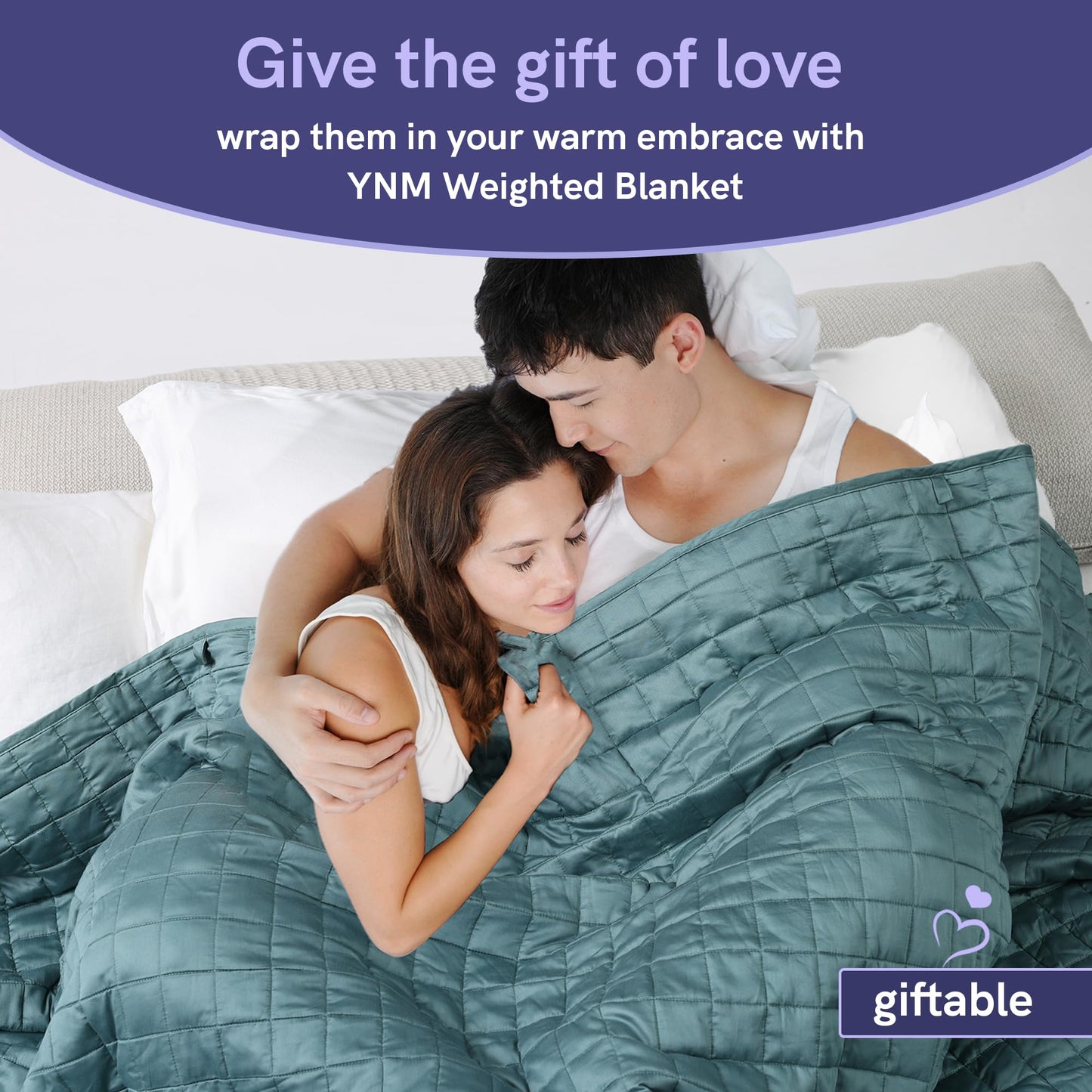 YnM 12lbs Weighted Blanket for Adults, Heavy Bed Throw Blanket with Cooling Glass Beads for All Season Use, Ideal for One Person of 110lbs (60x80 Inches, Queen Bed, Dark Grey)