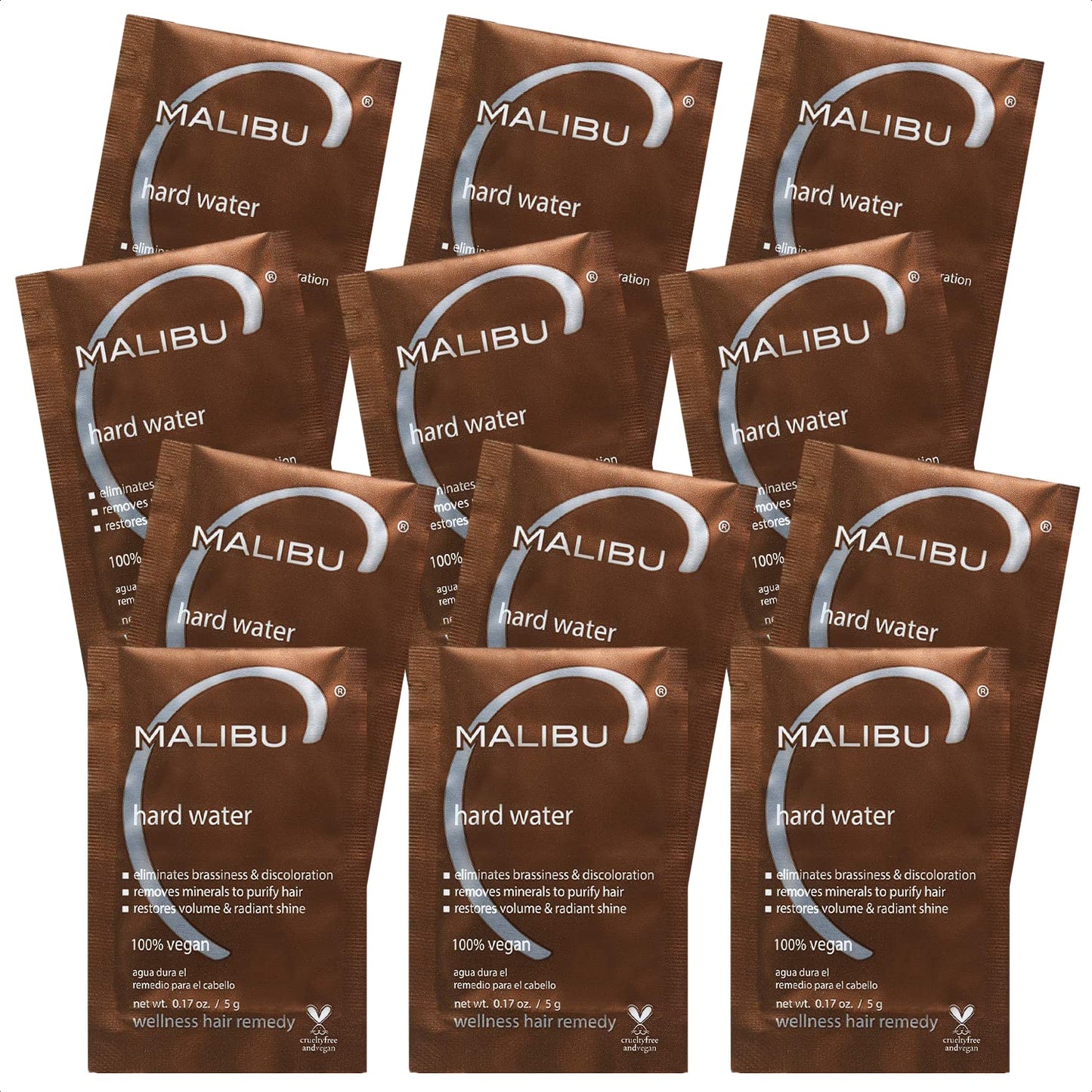 Malibu C Hard Water Wellness Remedy - Removes Deposits & Impurities - Contains Vitamin C for Shiny, Vibrant Results - Hard Water Treatment (12 Packets)