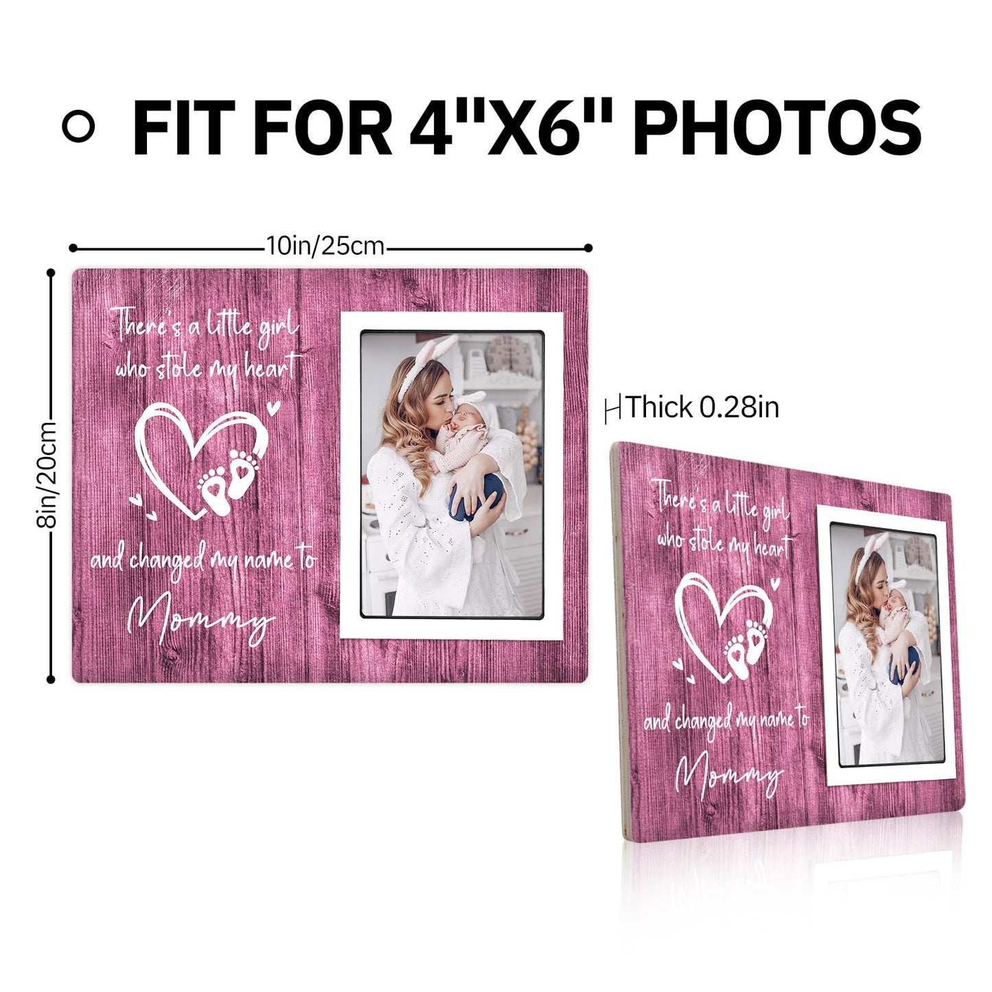 SteadStyle Mothers Day New Mom Gifts for Baby Girl – Mom Picture Frame from Newborn Daughter, Shower Gift for Girl, First Mother’s Day Present, Registry Must Have Keepsake, Fits 4x6 Photo