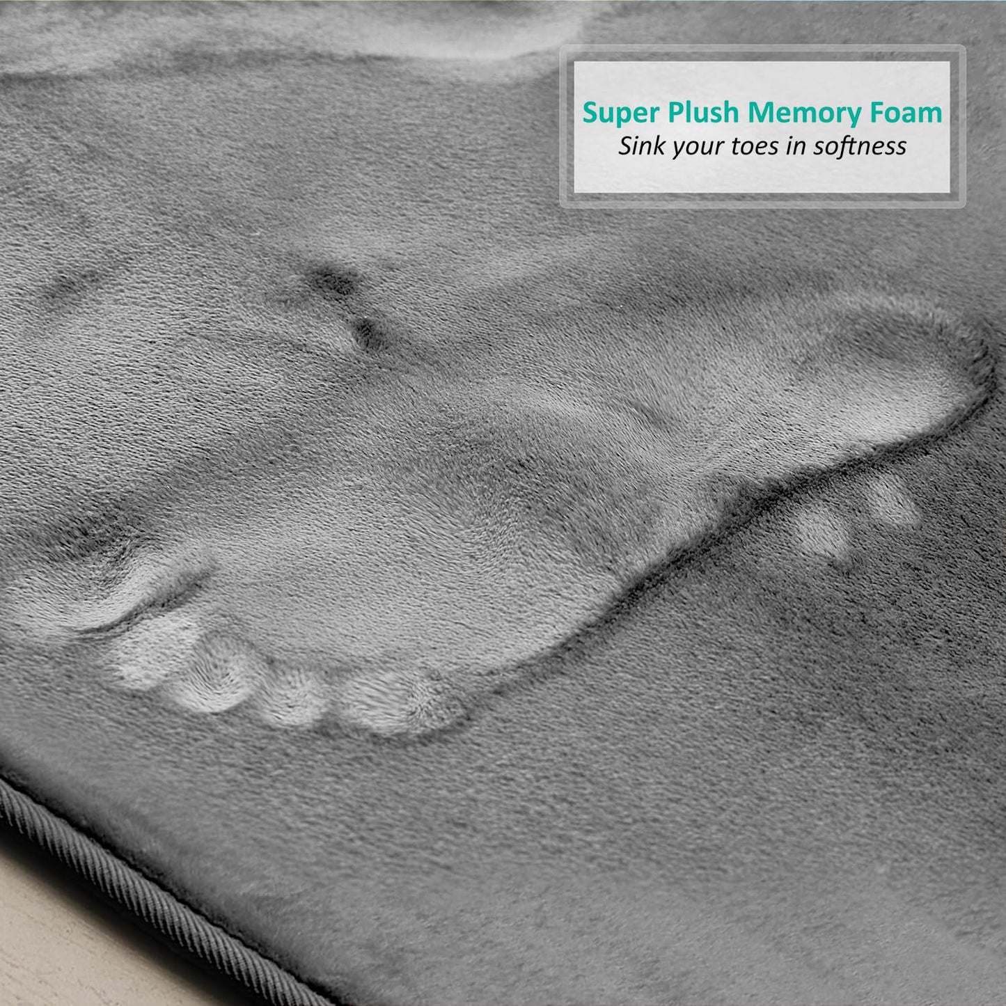 Clara Clark Bathroom Rugs, Velvet Memory Foam Bath Mat, Non-Slip Bath Rugs, Machine Wash, Dries Quickly, Ultra Soft Plush Bath Mats for Bathroom,