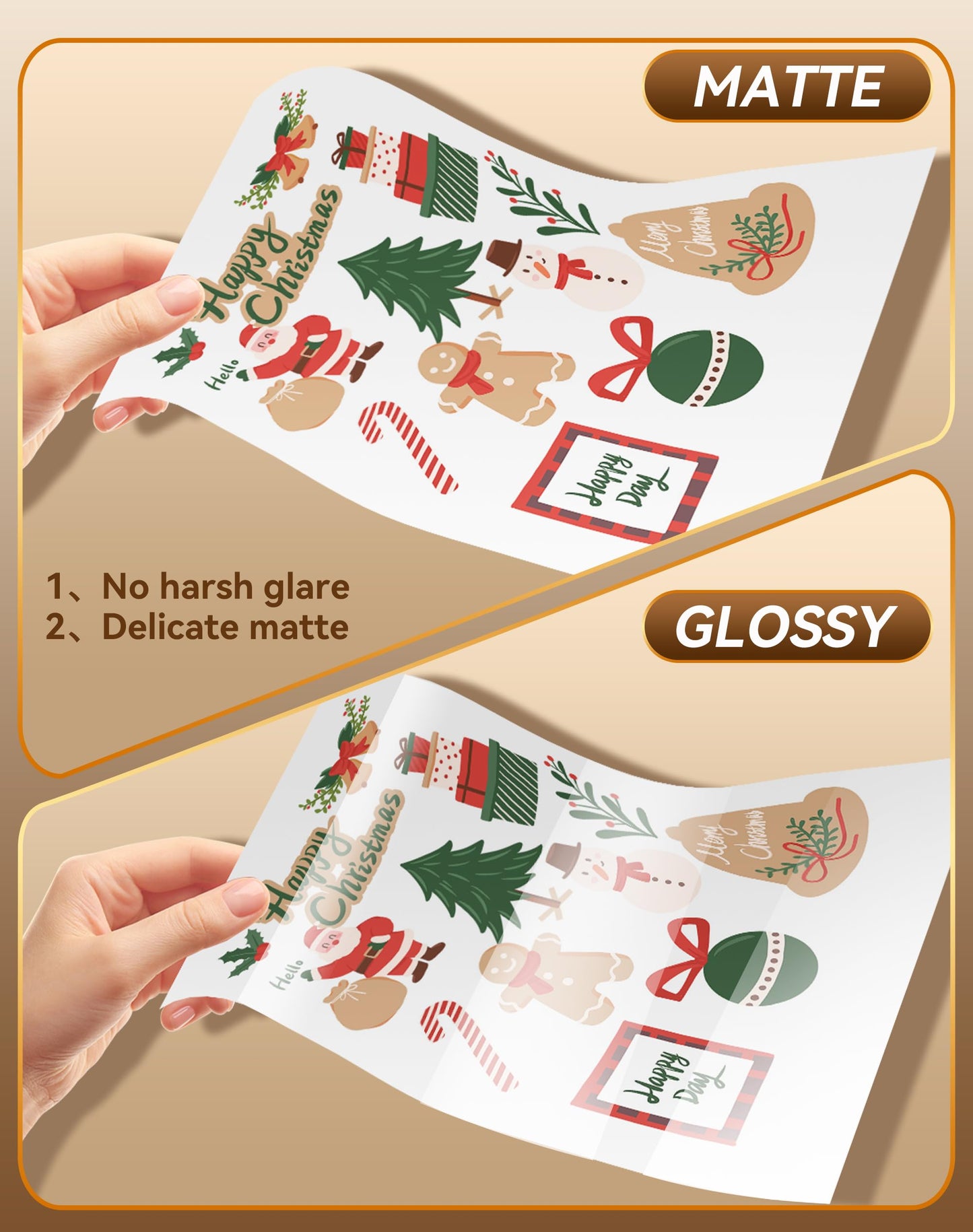 Uinkit Matte Sticker Paper 50 Sheets - Printable Vinyl Sticker Paper for Inkjet & Laser Printers, Waterproof Tear-Resistant Decals for Crafts, Labels & Small Projects (11"x17")