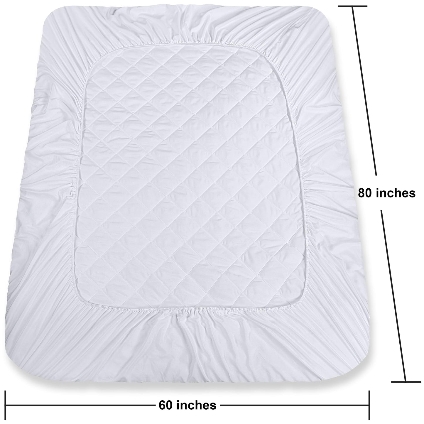 Utopia Bedding 2 Pack Quilted Fitted Mattress Pad, Queen Size, Elastic Fitted Mattress Topper Protector and Cover with Deep Pocket Stretches up to 16 Inches, Machine Washable (White)