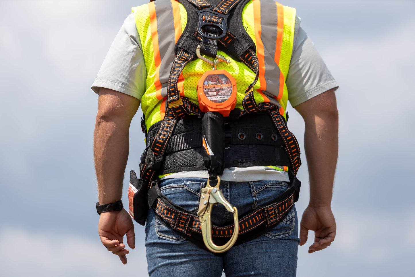 Malta Dynamics Pygmy Hog 11-Foot Self-Retracting Lifeline (SRL) – OSHA & ANSI Compliant Fall Protection Retractable Lanyard with Rebar Hook – Class 1-P, Lightweight, Durable, 310 Pound Capacity