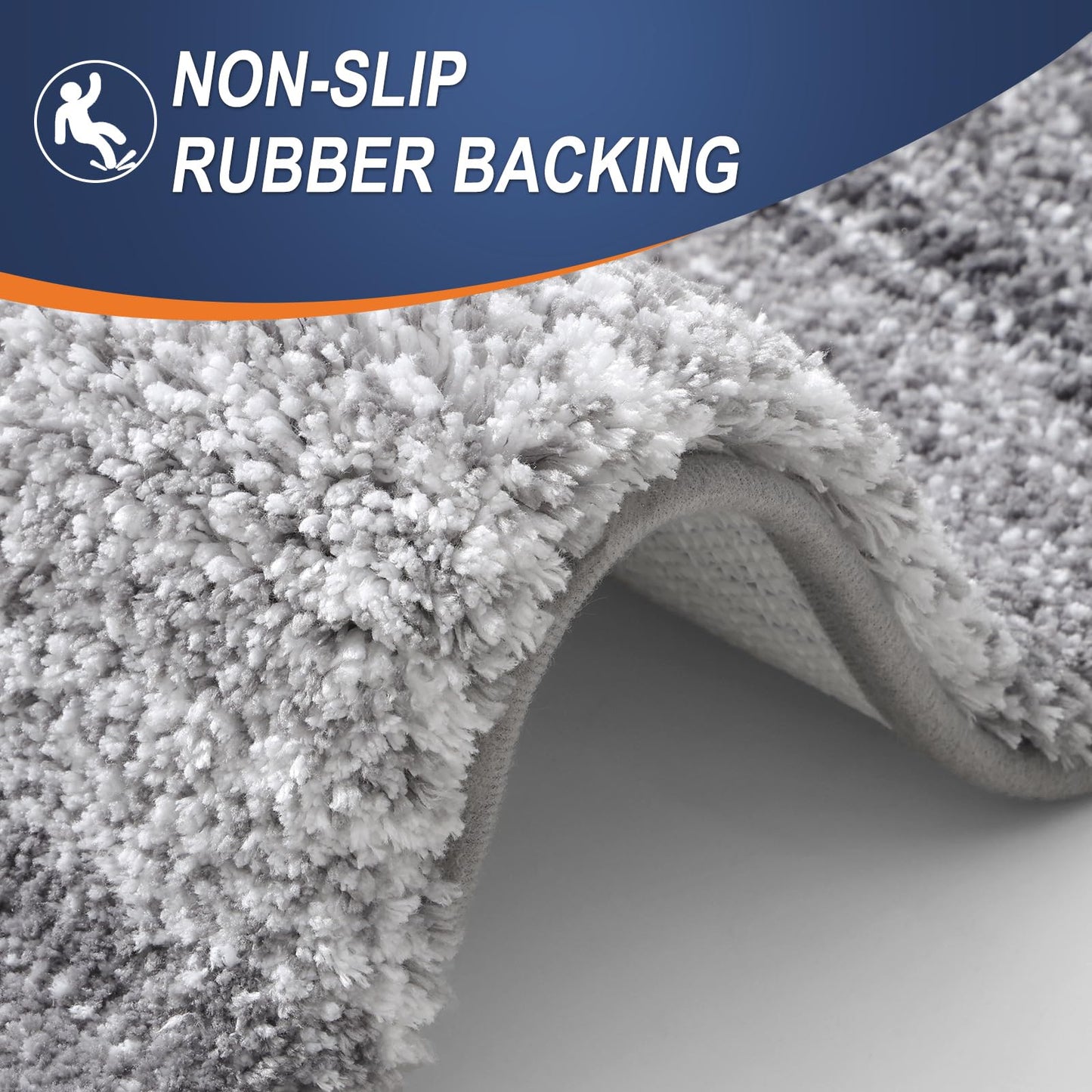 OLANLY Bathroom Rugs Sets 3 Piece, Soft Absorbent Microfiber Bath Mats and U-Shaped Contour Toilet Rug, Machine Wash Dry, Plush Shaggy Bath Mat Set for Bathroom (30"x20"+24"x16"+24"x20", Grey)