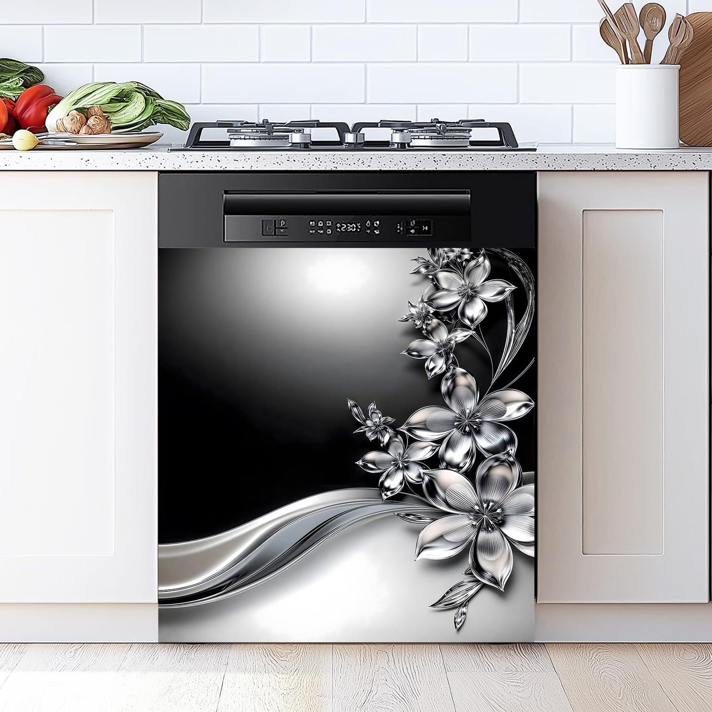 AOHMPT Dishwasher Magnet Sticker Cover Panel Decal Refrigerator Magnetic Sticker Decorative for Kitchen Decoration,Fridge Door Cover,Home Appliances Decor Stickers 23"x26"