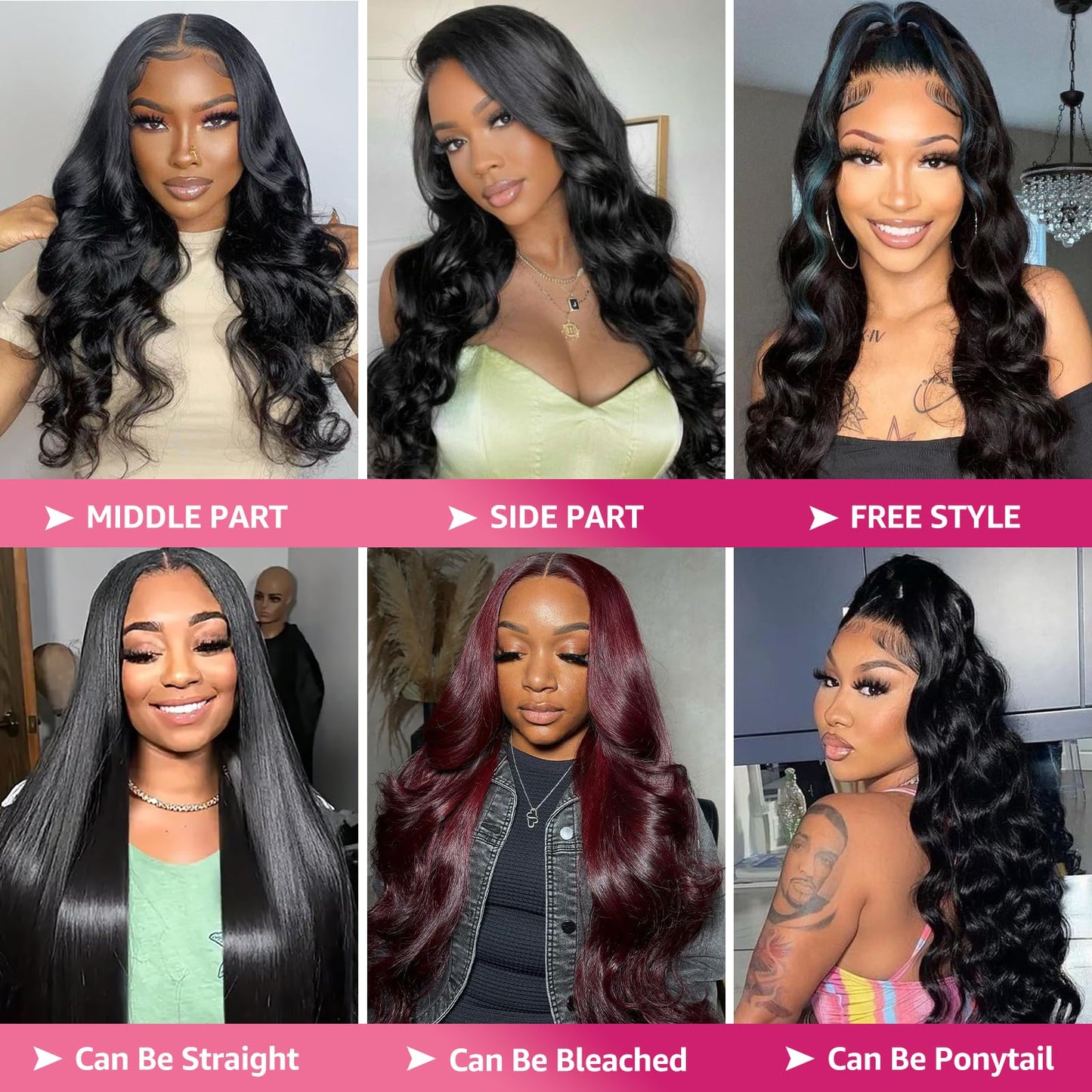 13x6 Lace Front Wigs Human Hair 200 Density Body Wave HD Lace Front Wigs Human Hair 13x6 HD Lace Frontal Glueless Wigs Human Hair Pre Plucked Brazilian Virgin Wig for Women (28 Inch)