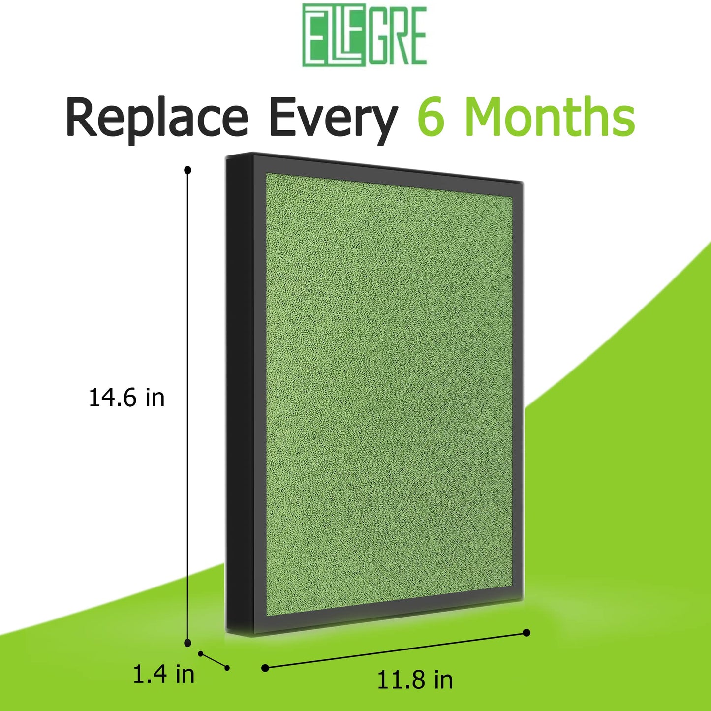 EzLfGre 2-Pack H13 HEPA Filter Replacement - Fit for PURO XYGEN P500, KVV SDF 001/002, MOOKA Elechomes KJ203F Air Purifiers, 2 Pack