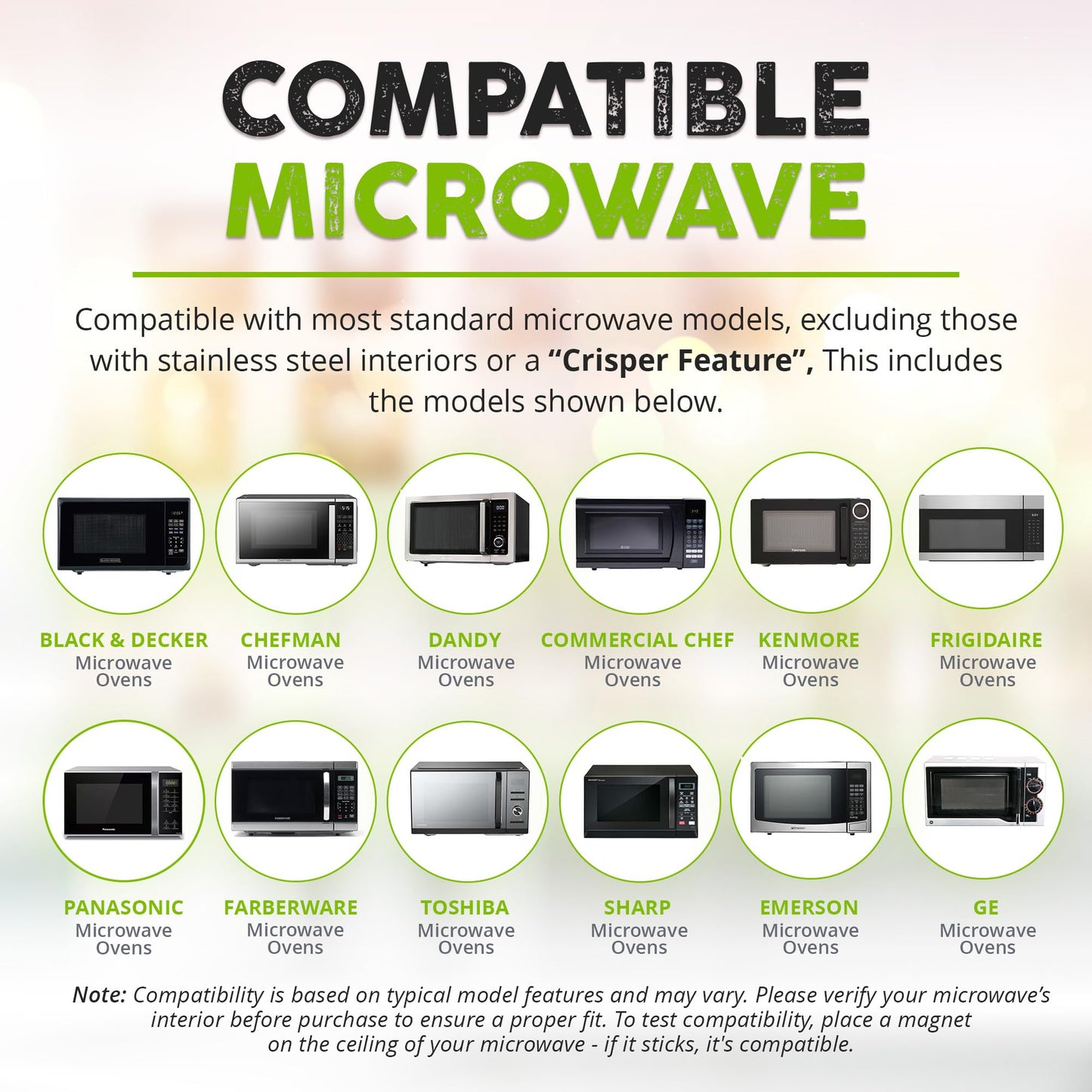 HOVER COVER Magnetic Splatter Cover, 10-Inch Clear BPA-Free Food Lid, Vented Plate Guard with Steam Vents, Anti-Splash Microwave Lid, Dishwasher Safe, Space-Saving Magnetic Storage - Black