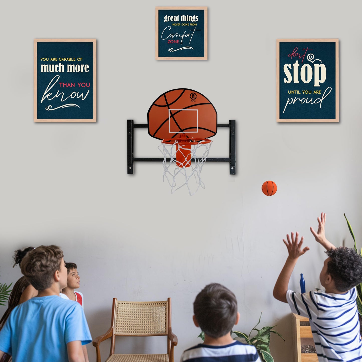 Basketball Trash Can Complete Set – Perfect Basketball Hoop Trash Can, Fun Indoor Kids Trash Can and Unique Basketball Birthday Gift