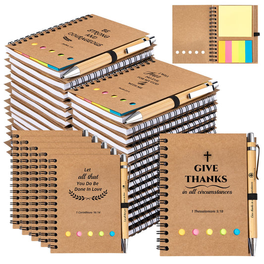 20 Sets Christian Gifts Bulk Prayer Journal Christian Spiral Notebooks with Bible Verse Pens Small Notepad Religious Gifts for Women Men Church Members Bible Study Group Church Families