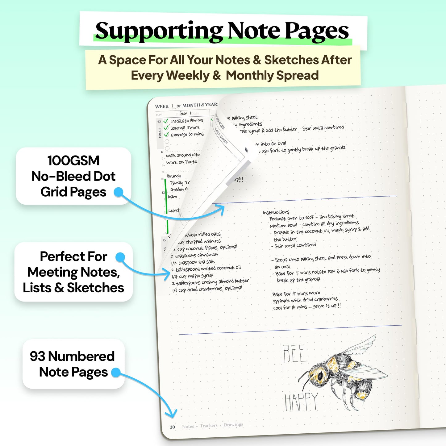 Roterunner Purpose Planner Notebook B5 7.5”x9.8” 12 Month Undated 2026 Daily Weekly and Monthly Productivity Goal Setting Tool for Work Home ADHD Planner for Adults Self Care Journal