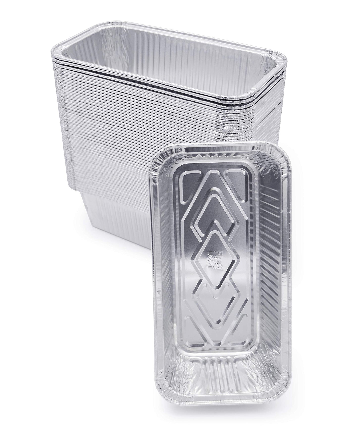 (100 Pack) Premium 2-LB Bread Loaf Baking Pans - 8.5" x 4.5" x 2.5" l Heavy Duty l Disposable Aluminum Foil Tins for Cakes Meatloaf Lasagna