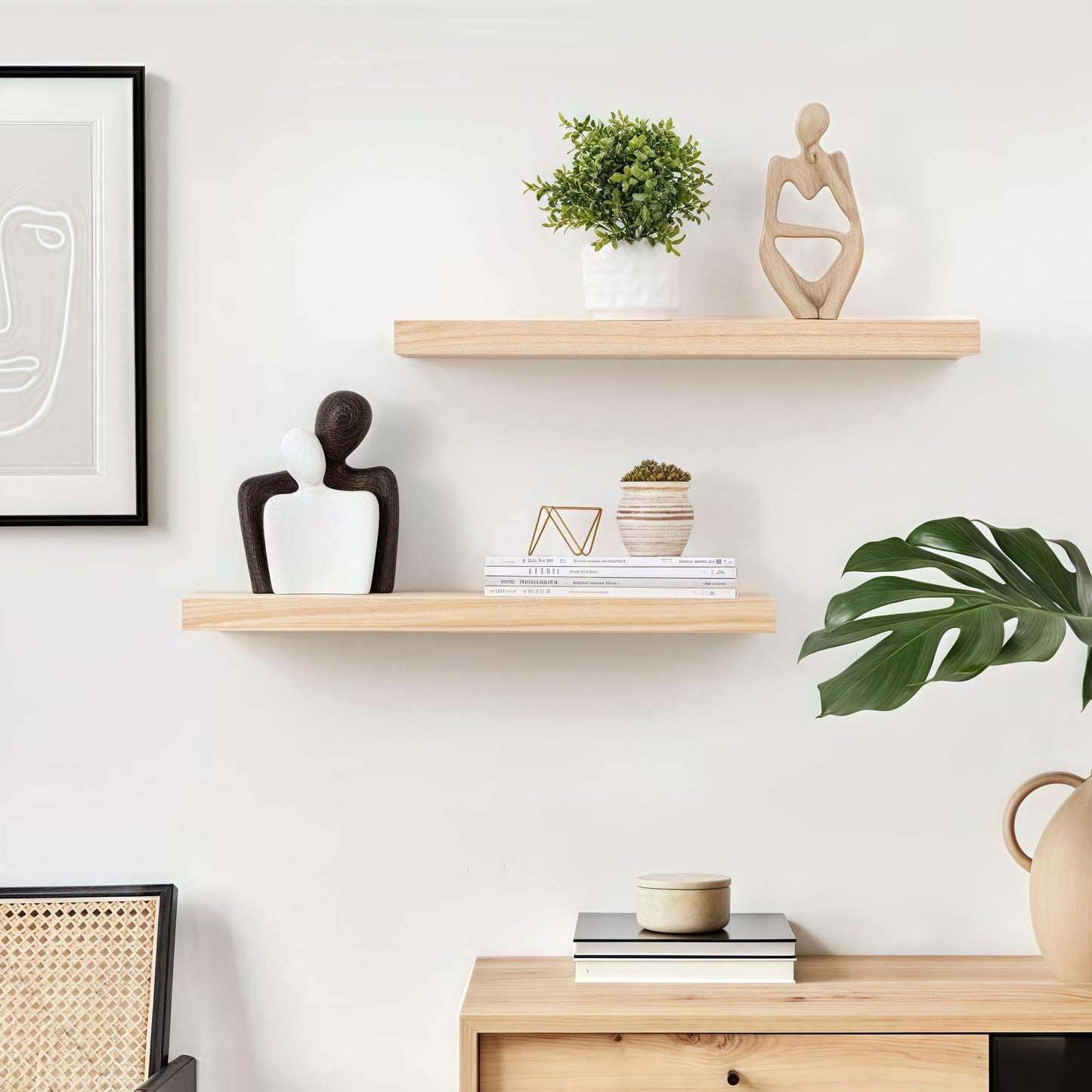 8pcs Wall Shelf Brackets Heavy Duty Floating Shelf Bracket Hidden,Invisible Black Shelving Brackets Decorative Floating Shelf Hardware Heavy Duty,Metal Shelf Support Bracket (8 inch-8pcs)