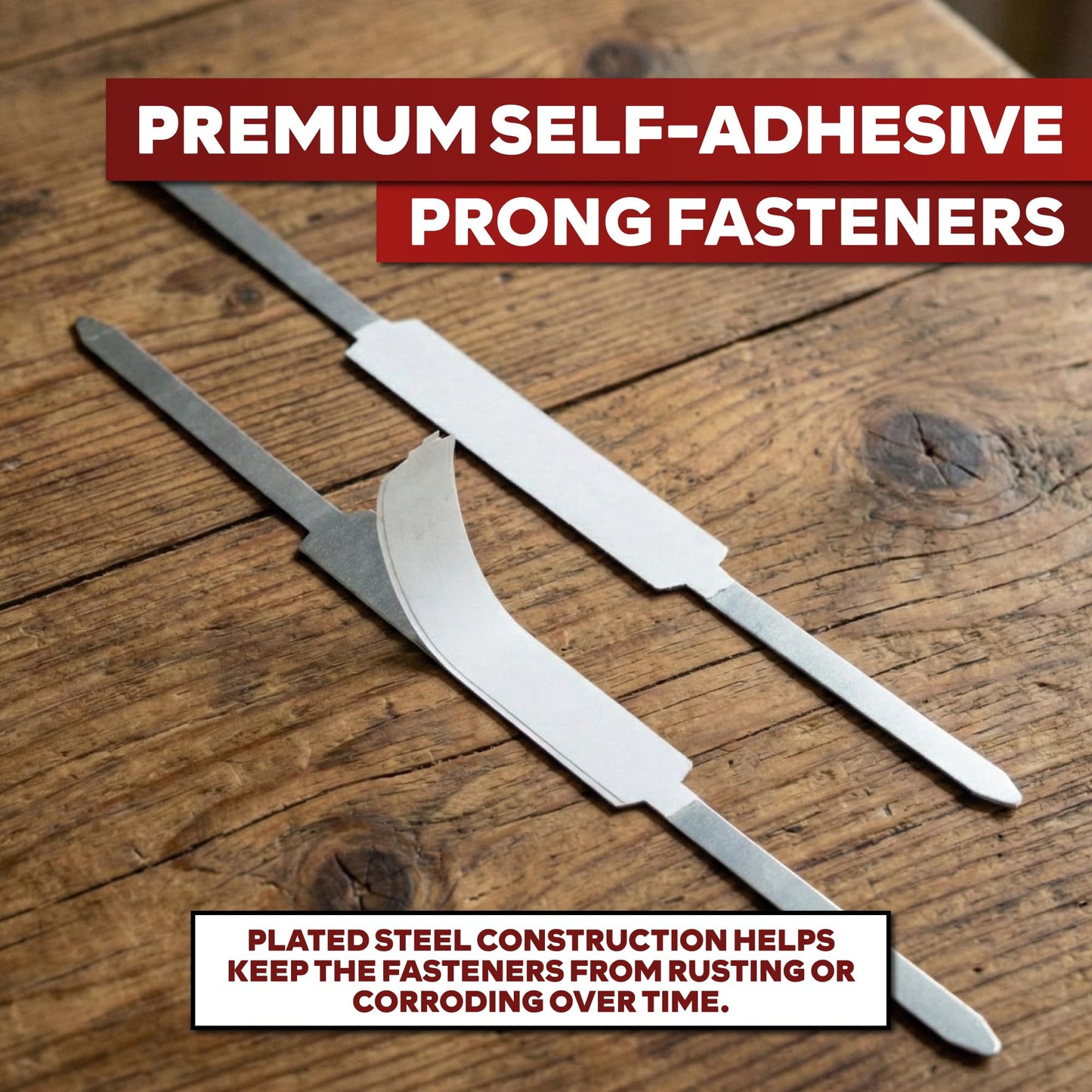 XFasten Self Adhesive Fasteners 2 Inch Capacity 500-Pack Archival-Grade Two Prong Paper Fasteners 2 Inch for Metal File Fastening, Folders, Medical Reports, Thick Paper Stacks, and Folder Accessories