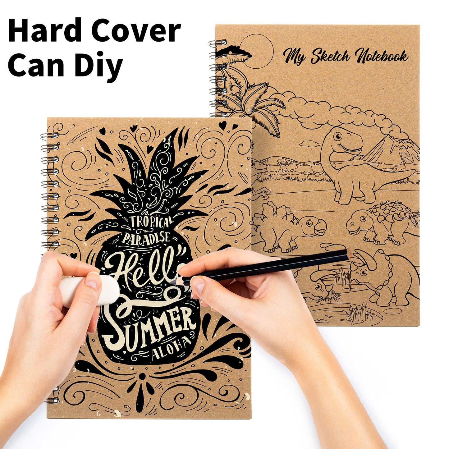 Epakh 22 Pack Spiral Notebooks A5 Bulk Back to School Hardcover Spiral Journal Notebook 5.5 x 8.3 Inch, First Day of School Journal Paper Notebook for Writing, 50 Sheets 100 Page (Unlined,Brown)