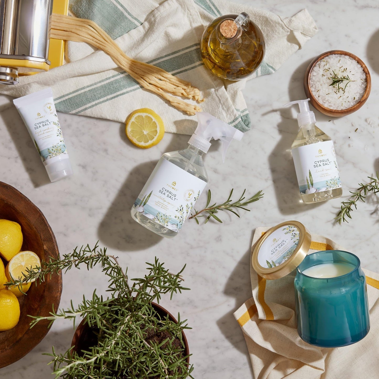 Thymes Pura Refills – 2 Pack of Oil Diffuser Scents – Long-Lasting Pura Diffuser Refills – Premium Home Fragrance – Notes of Rosemary, Sage, Lemon, Sea Salt & Jasmine (Cyprus Sea Salt, Pack of 2)