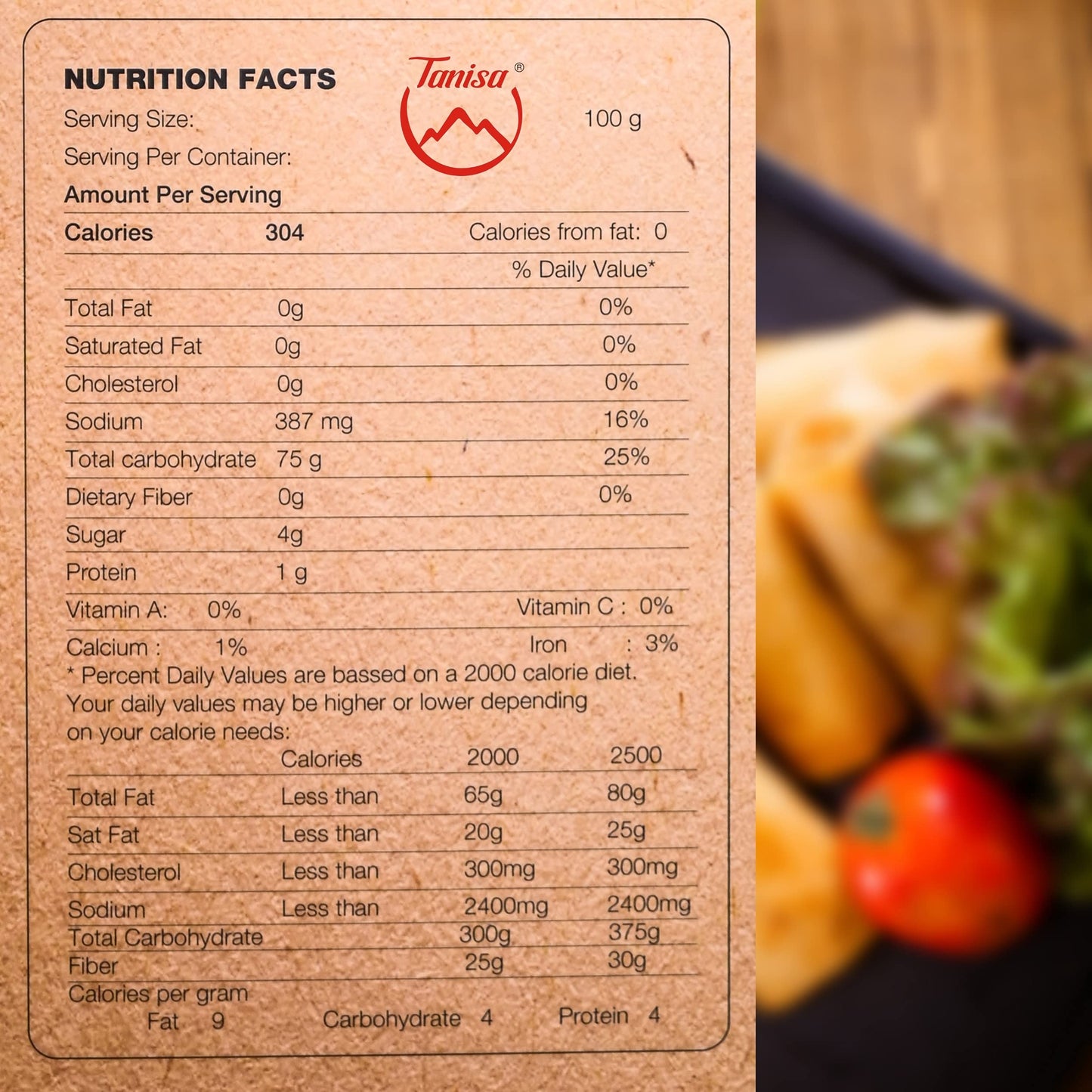 TANISA Organic Brown Rice Paper Wrappers for Spring Rolls - USDA & EU Certified, Gluten Free, Non-GMO, Vegan - 76 Sheets (Pack of 2, 24oz)