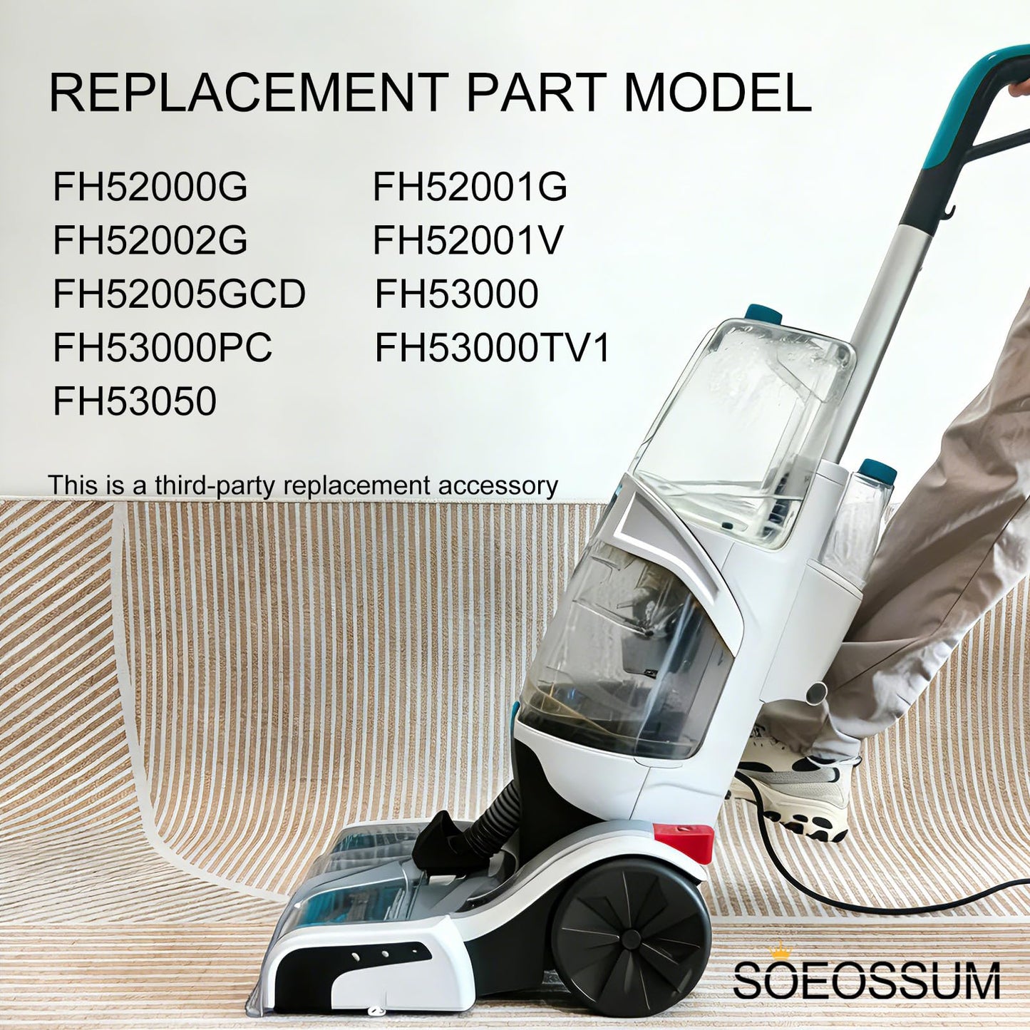 SOEOSSUM 440014442 Front Floor Nozzle Assembly,fits for Hoover smartwash Parts(FH52000G，FH52001V,FH52005GCD,FH53000,FH53000PC,FH53000TV1) /Carpet Cleaner Machine Replacement Parts(Without Sprayer)