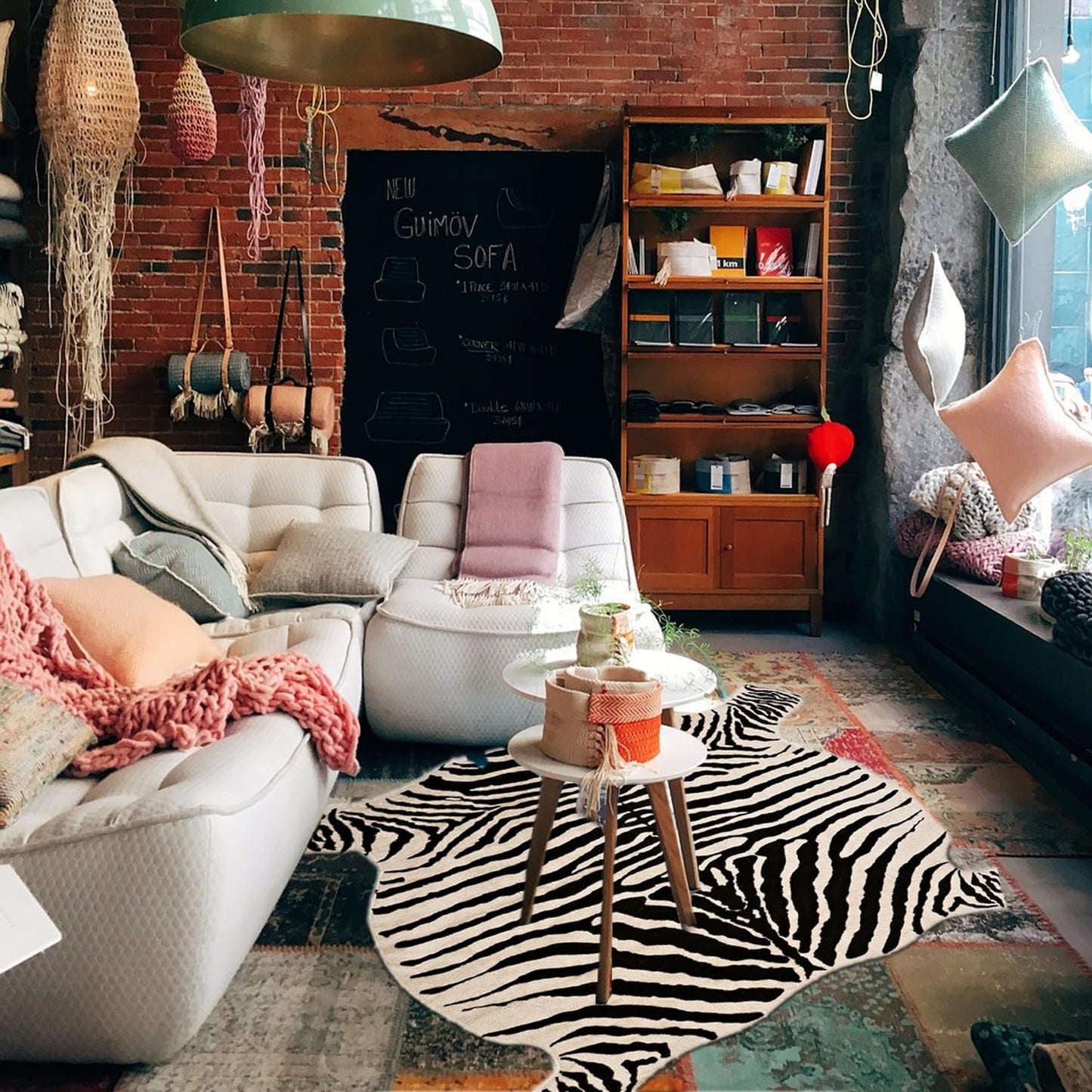 townssilk Area Rug Faux Zebra Print Rug 4.3x4.7 Feet Rug/Mat/Carpets for Home