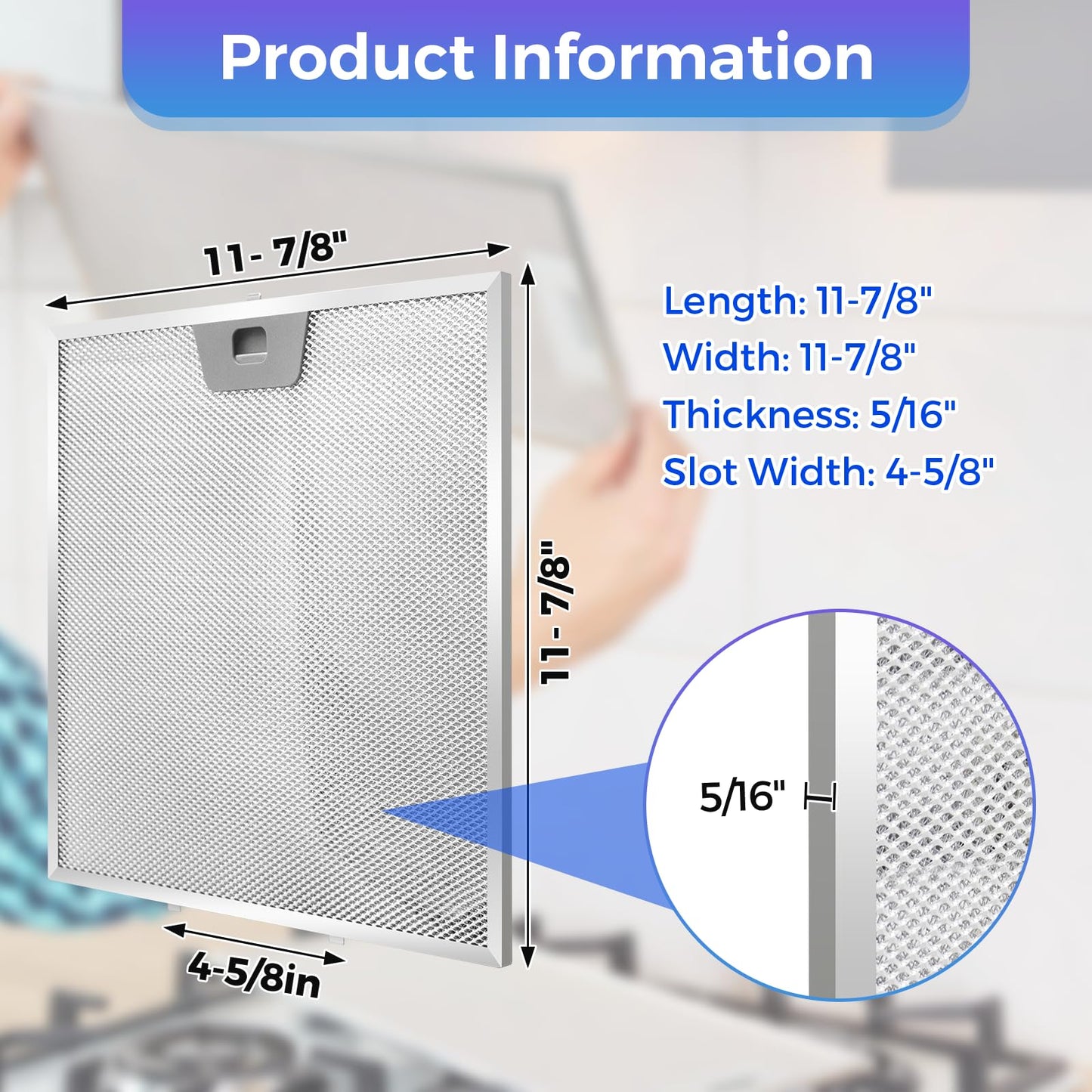 2 Pack-WB02X24872 Range Hood Grease Filter 11-7/8''x11-7/8'',Compatible with GE JVW5301EJ1ES JVW5301SJ1SS JVW5301BJ1TS JVW5301FJ1DS JVW5301EJ2ES