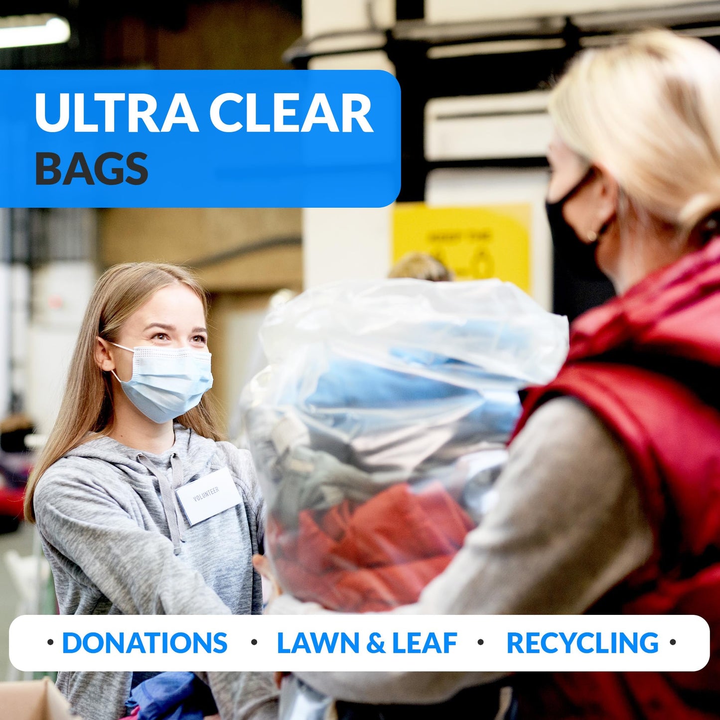 Reli. 30-33 Gallon Trash Bags Heavy Duty | 250 Count Bulk | Clear Large Trash Bags 30+, 32 Gallon | Made in USA