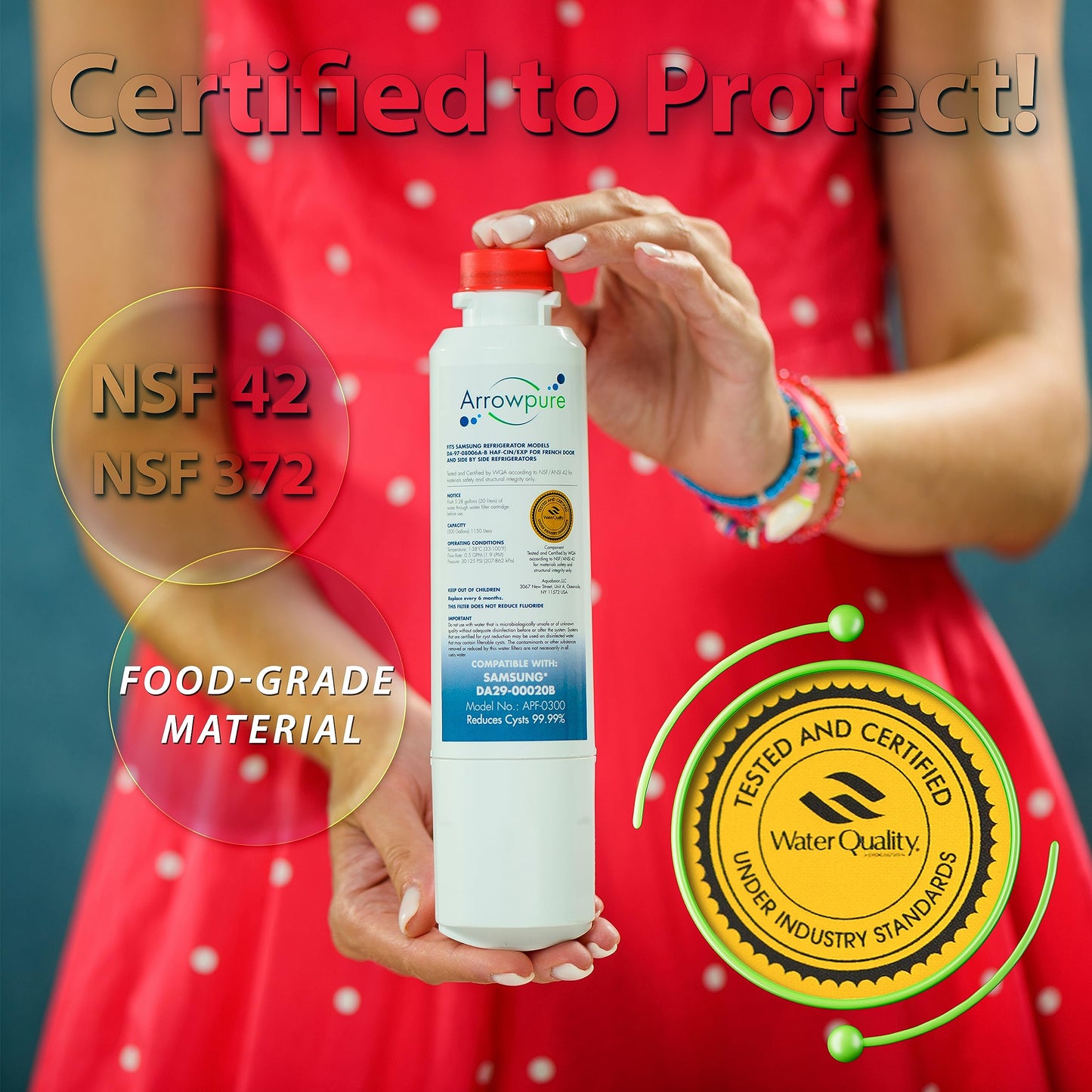 APF-0300 Fits Samsung Refrigerator Water Filter DA29-00020B Also HAF-CIN/EXP, RF28HMEDBSR, RWF0700A, RF4287HARS, RF263BEAESR, HDX FMS-2, 4-Pack