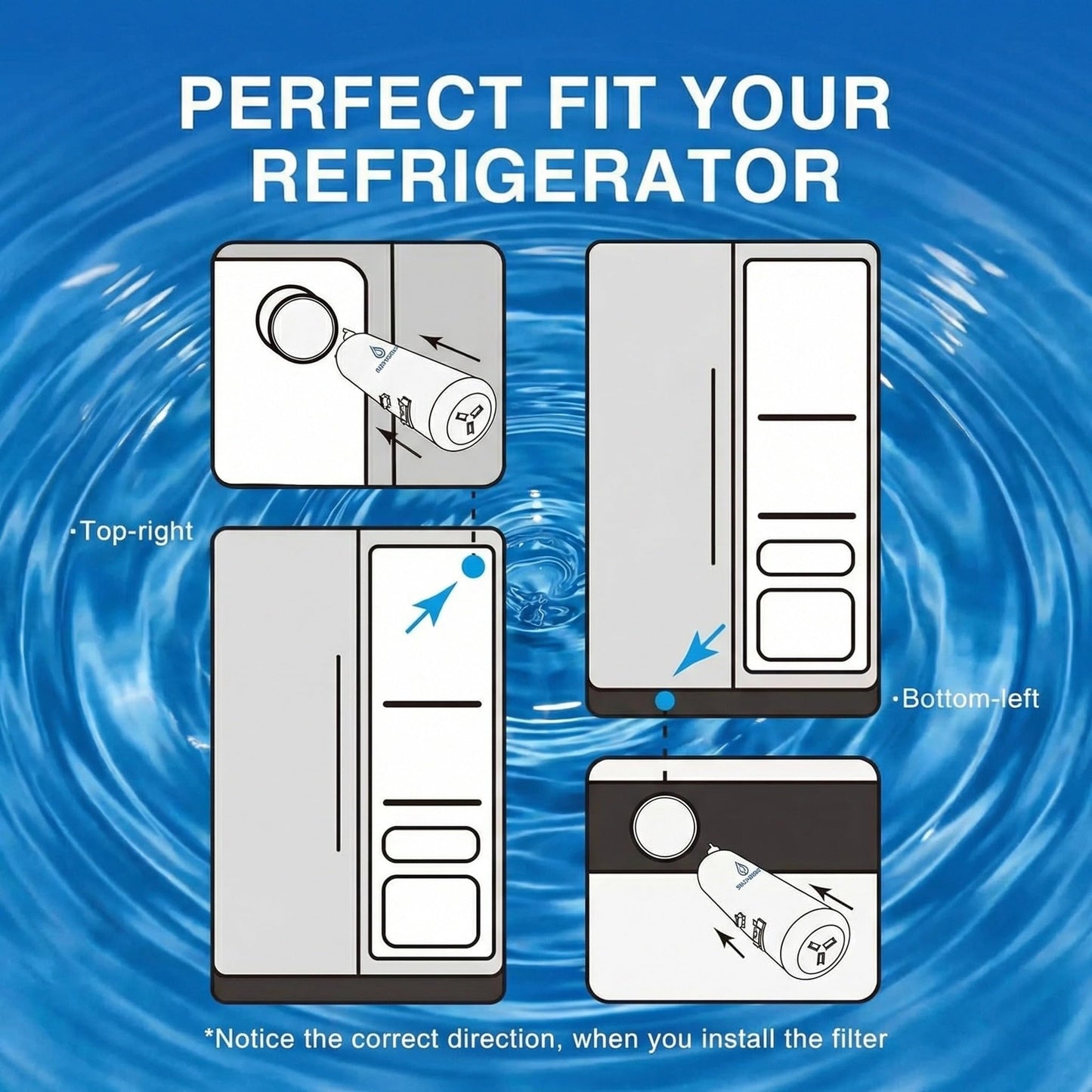 Replacement for WRS321SDHZ, WRS321SDHB, WRS321SDHW, WRS321SDHV Water Filter, Compatible with WRS571CIHZ, WRS325SDHB, WRS588FIHB, WRS315SDHZ, WRS555SIHZ, WRS311SDHM, WSF26C3EXF, WRF560SEHZ, 3 Pack