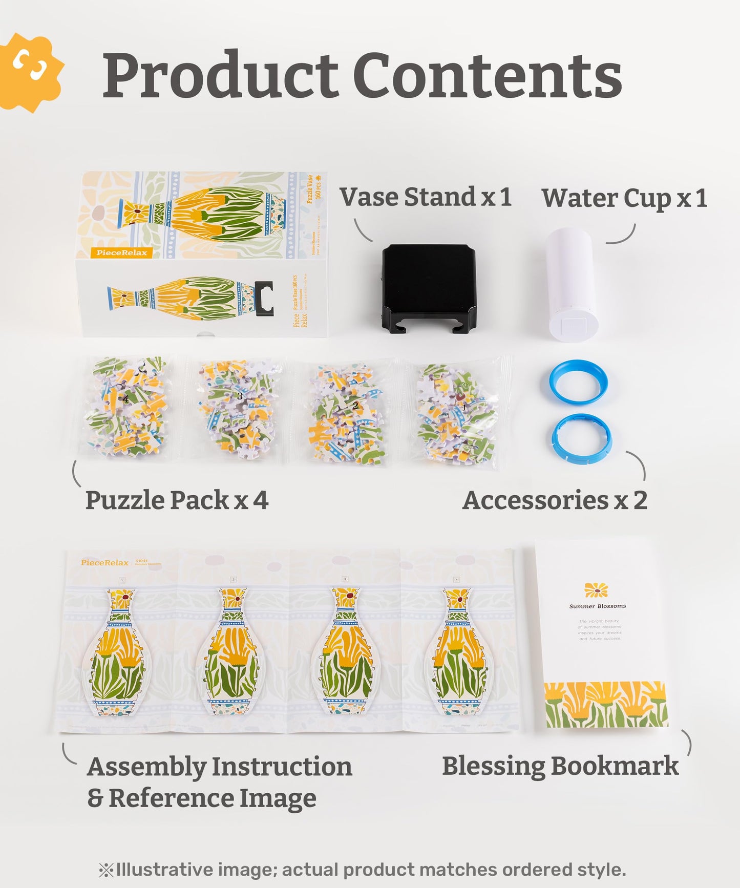 PieceRelax 3D Puzzle Vase for Adults to Flower Arrangement and Home Decoration Made By 160 Curved Plastic Puzzle Pieces - Winter Grace, for Mom [S1043]