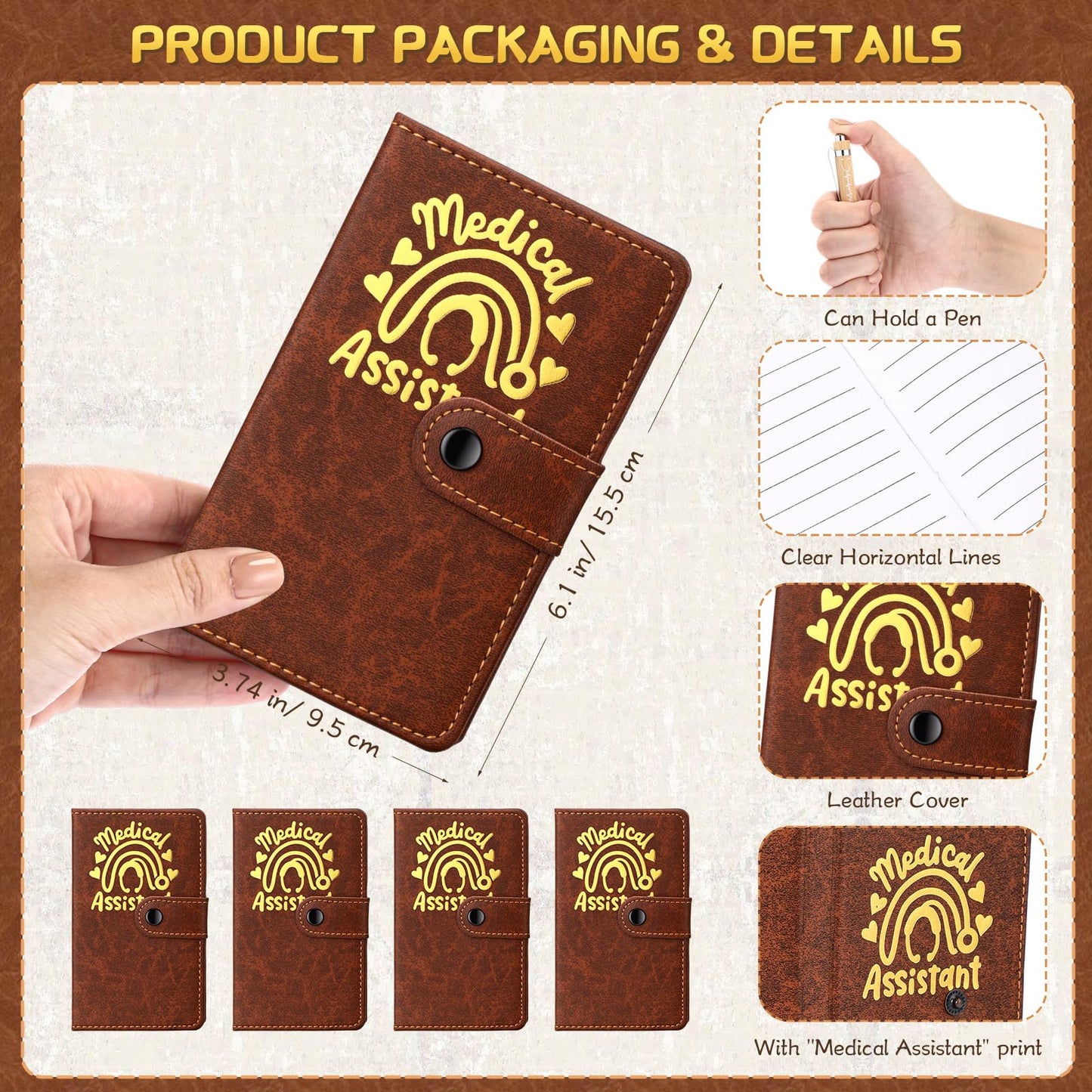 Yexiya 24 Set CNA Week Appreciation Gifts Set A6 Leather Journal with Ballpoint Pens Notebook Bulk for Doctor, Nursing, Certified Medical Assistant, Healthcare Clinical Intern Gifts