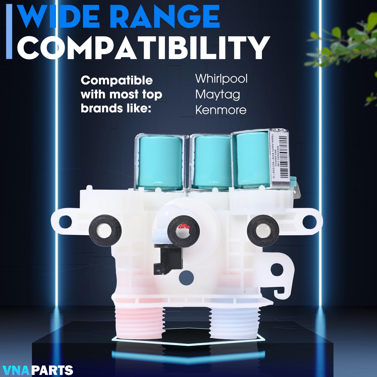 For Whirlpool Cabrio WTW7000DW0 WTW7300DW1 WTW8040DW0 WTW7040DW1 WTW8040DW4 WTW7300DW0 WTW7040DW0 WTW8040DW2 WTW6120HW0 WTW7120HW0 WTW7000DW3 WTW8000DW0 WTW8000DW Replaces Washer Water Inlet Valve