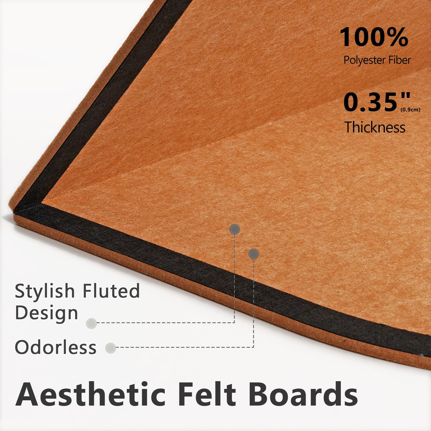 Large Felt Bulletin Board, Felt Pin Board, Stylish Cork Board Alternative, Self-Adhesive Vision Board for Office, Home Decor, Photo Display (Golden Copper-Black Frame, Oval - 47 x 24 Inches)