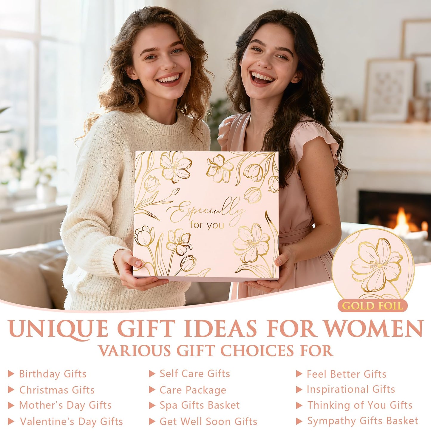 Birthday Gifts for Women Self Care Package, Get Well Soon Gift Baskets for Women Spa Gifts Set, Unique Christmas Thinking of You Inspirational Sympathy Gift Baskets for Mom Her Wife Best Friend Sister