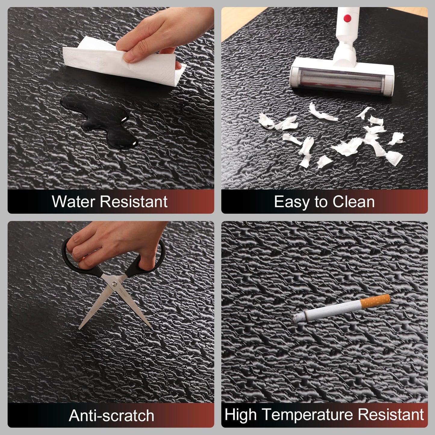 Mymeely Office Chair Mat for Hardwood Floor, 50"x60" Large Black PVC Computer Desk Chair Mat with Unique Pattern for Gaming, Anti-Slip Floor Protector for Home Office, Rolling Chair