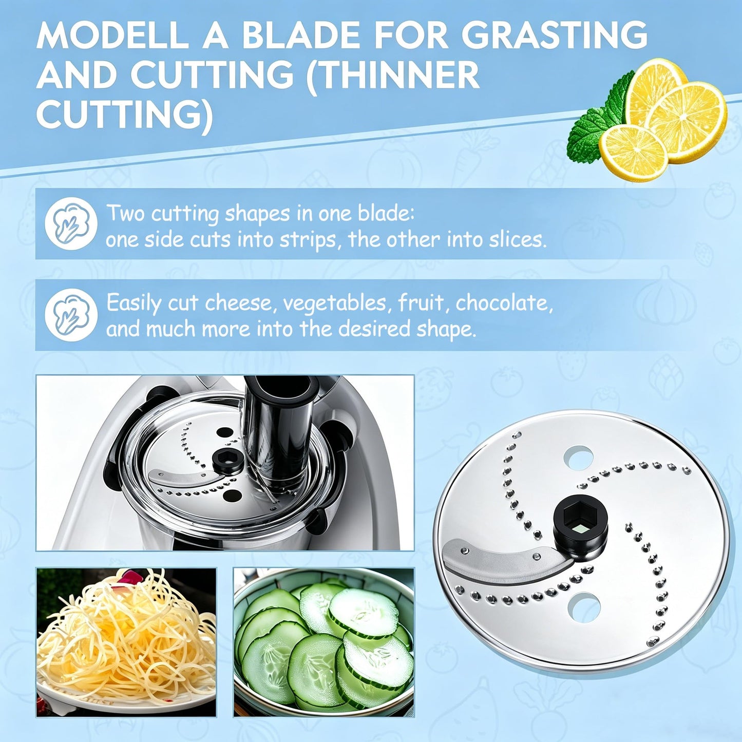 GEERYZHE Vegetable Cutter Attachment Food Processor for TM5 TM6 TM31 with Stainless Steel Blades and Removable Parts Effortless Slicing Peeler Slicer Attachments Home Kitchen Accessories
