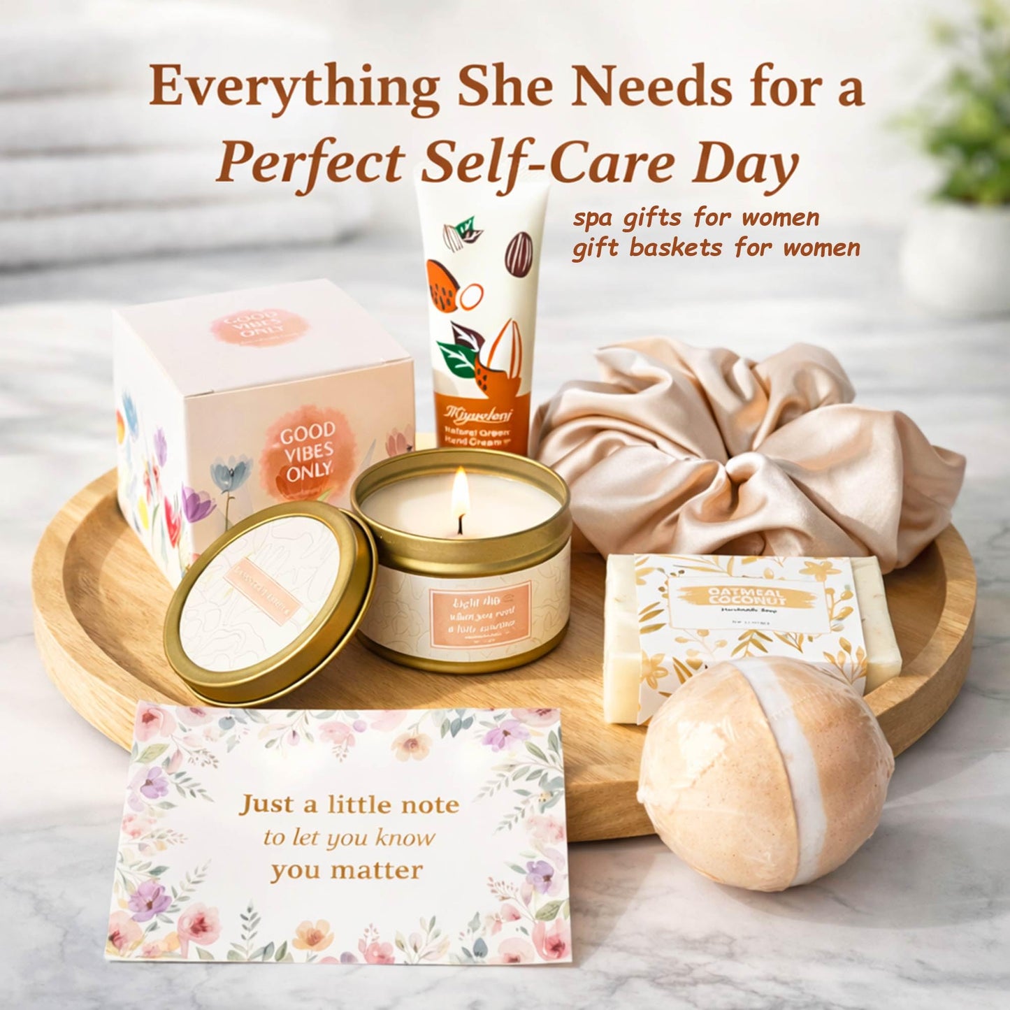 MHSMHL Gift Baskets for Women, Birthday Gifts for Mom Wife Grandma Daughter Self Care Spa Gift Set, Sending Sunshine Thinking of You Gifts for Christmas Best Friend, Sister, Teacher, Coworker