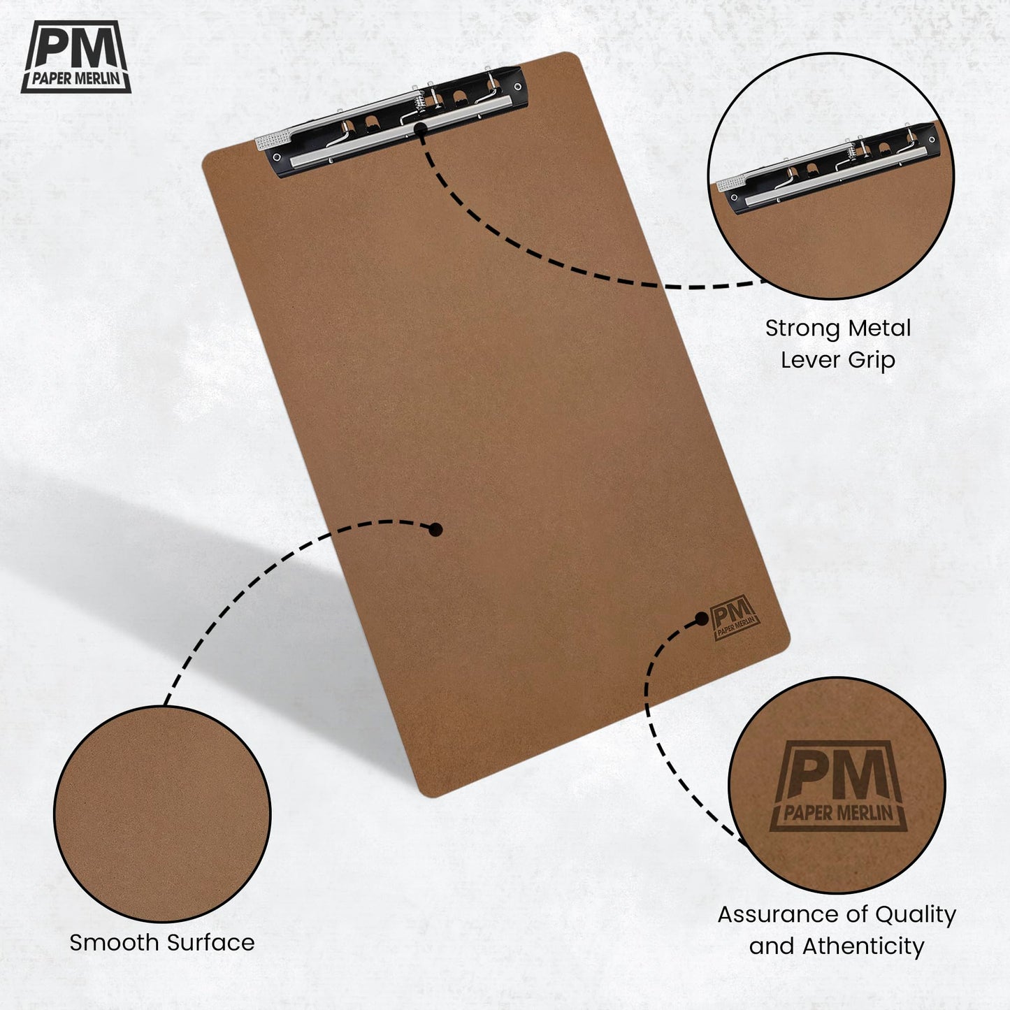 Paper Merlin Ledger Clipboards 19'' x 11'' - MDF 11x17 Clipboard with Large Clip Extra Writing Space for Your Paper (3 Pack)