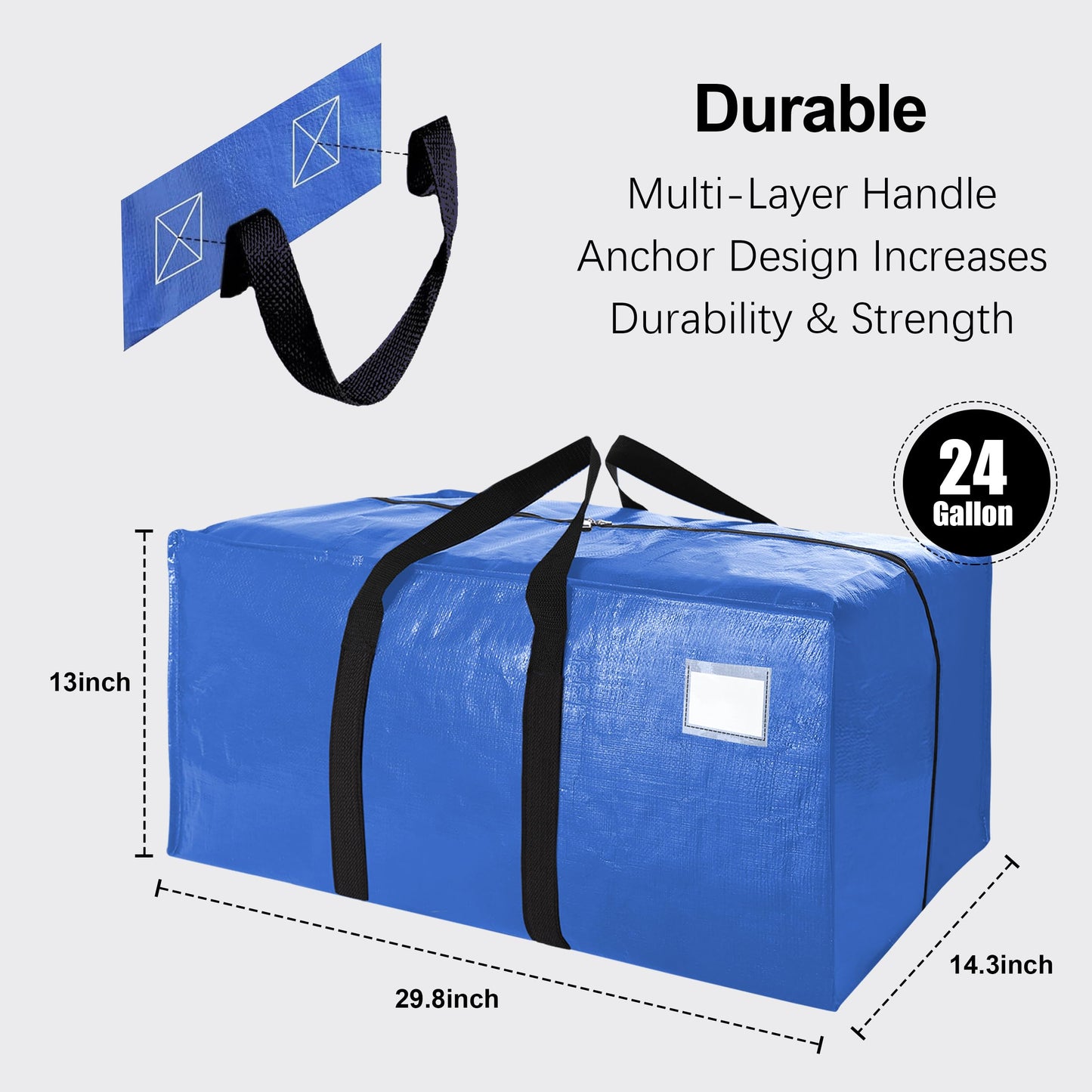 VELVETSURE 12 Pack Heavy Duty Extra Large Moving Bags W/Backpack Straps - Strong Handles & Zippers, Storage Totes For Space Saving, Fold Flat, Alternative to Moving Box and Storage Bin, Multicolor