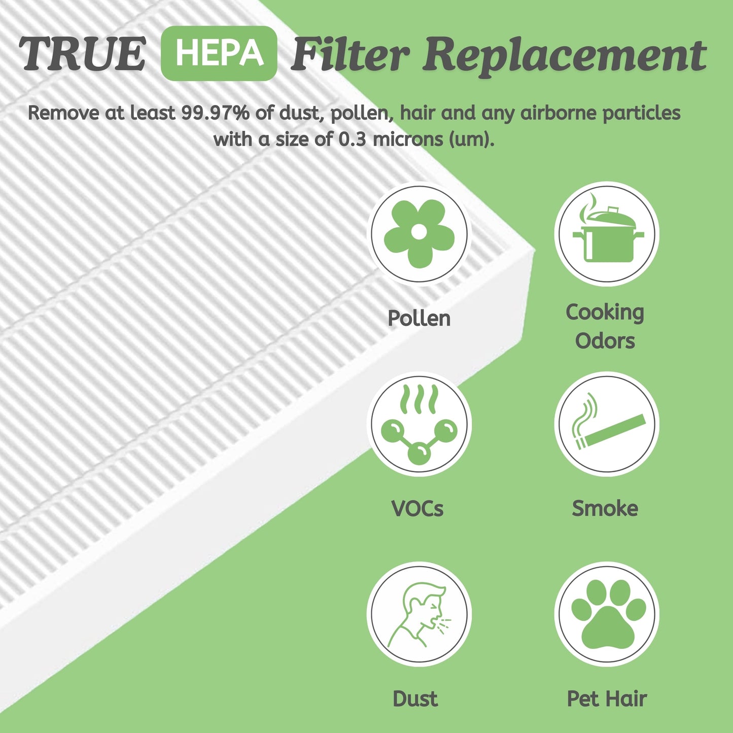 Nispira AP450F True HEPA Filter Compatible with Envion Allergy Pro AP450 Air Purifier. 2 Pack