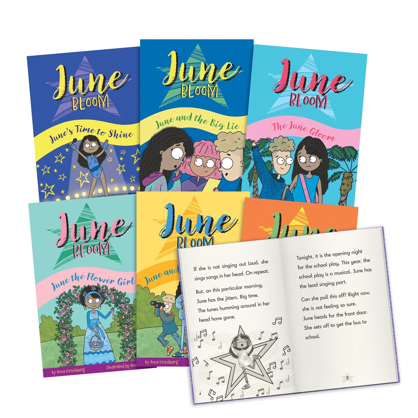 Junior Learning: June Bloom: Decodable Chapter Books Set - Phase 5-6 Books w/Different Stories, Alternate Vowel Sounds, Kids Reading Development