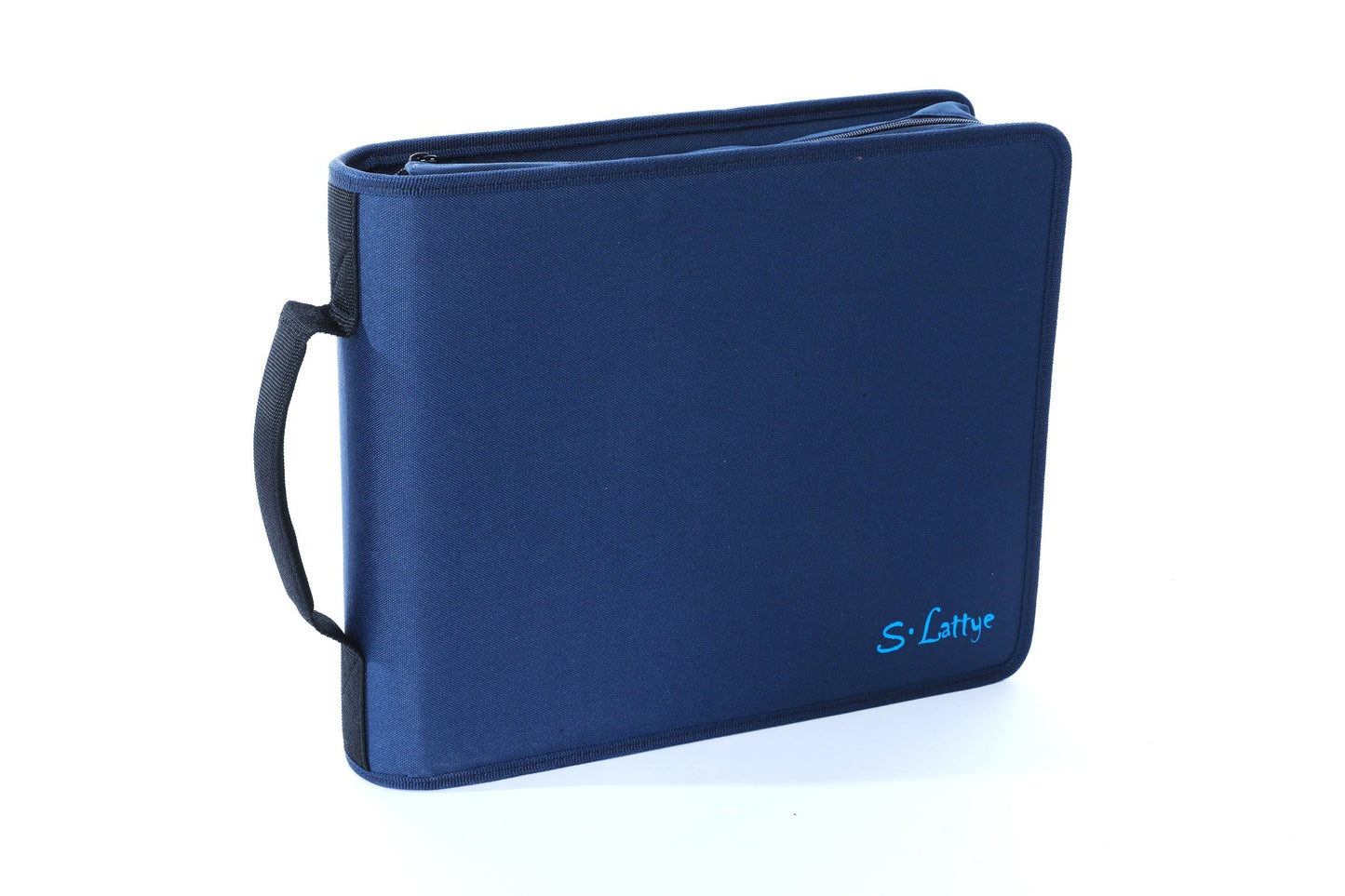 DVD CD Storage Case with Extra Wide Title Cover Pages for Blu Ray Movie Music Audio Disk (Portable Carrying Binder Holder Wallet Album Home Organizer Shelf)- Blue, 192 Disk Units, 96 Booklet Pockets