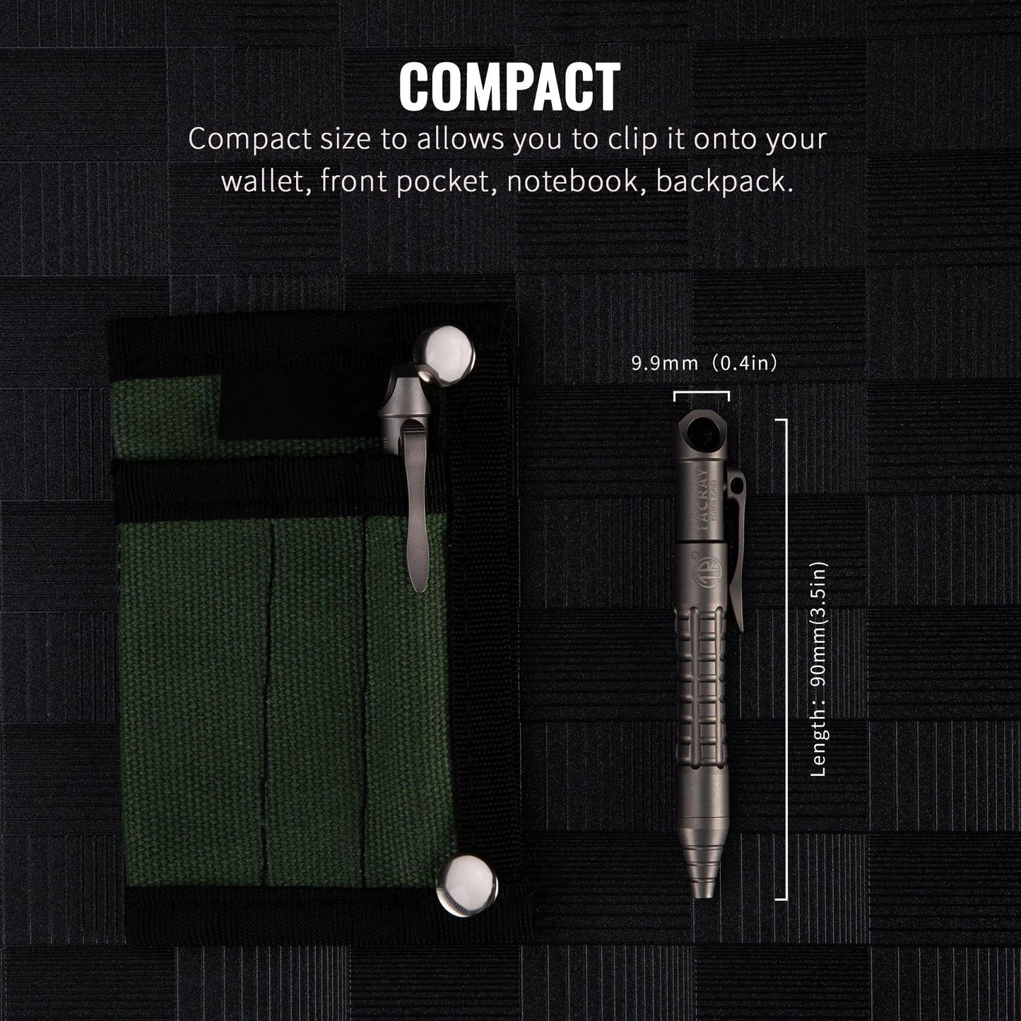 TACRAY Titanium Bolt Action Mini Pen, Pocket Size EDC Pen with Lanyard Clip and LAMY Brand Refill