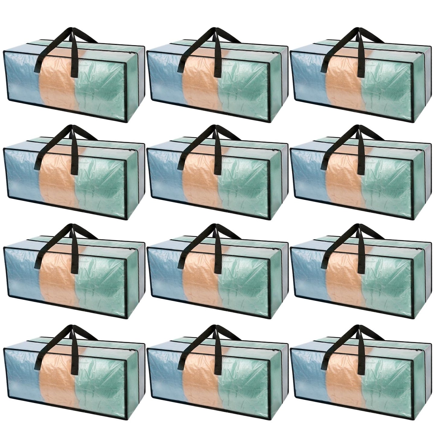 12 Pack Heavy Duty CLear Moving Bags, Large CLear Storage Bags for College Dorm Room Essentials, Alternative to Moving Boxes, Compatible with IKEA Frakta Cart